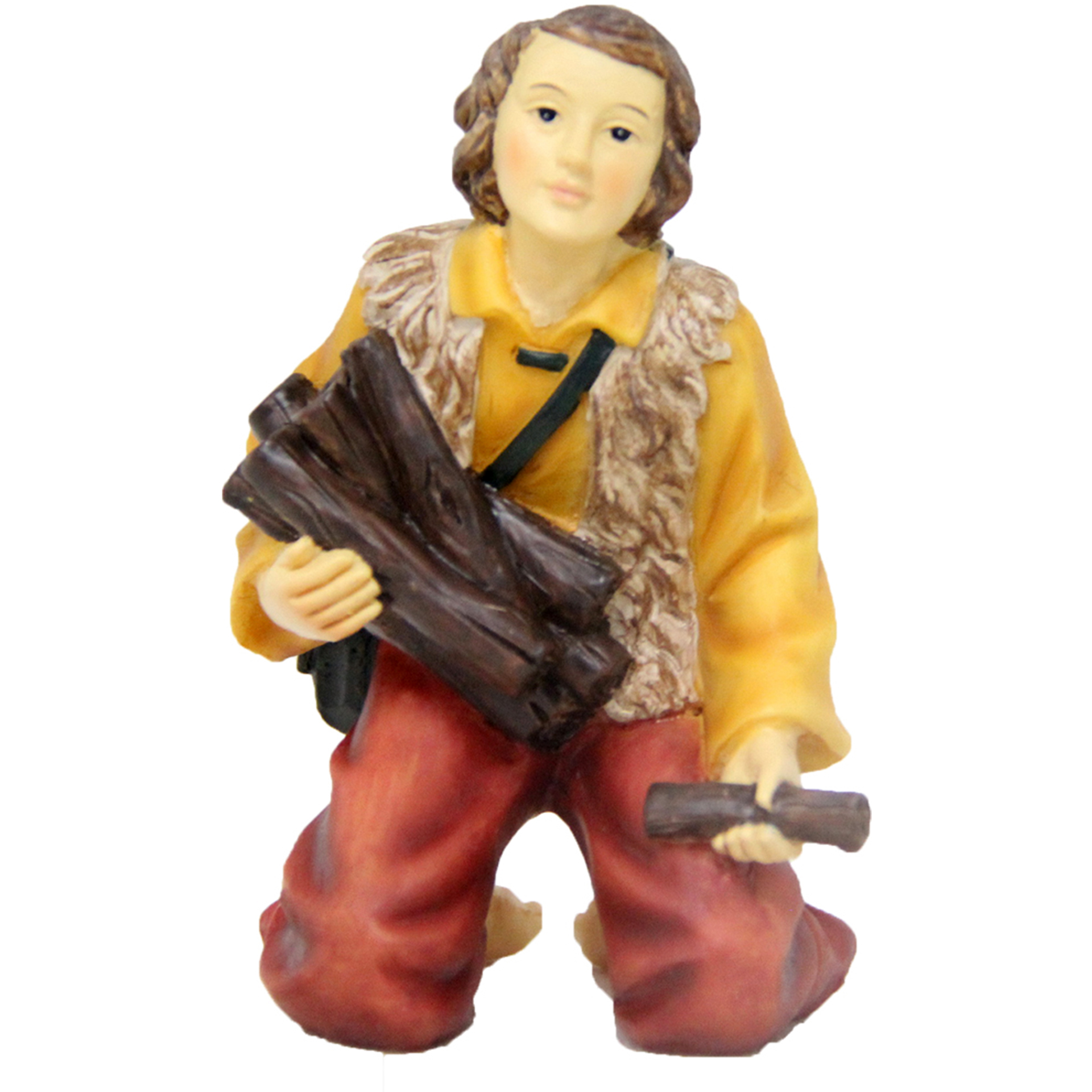 Hirte kniend mit Holz Zusatzfigur Krippe