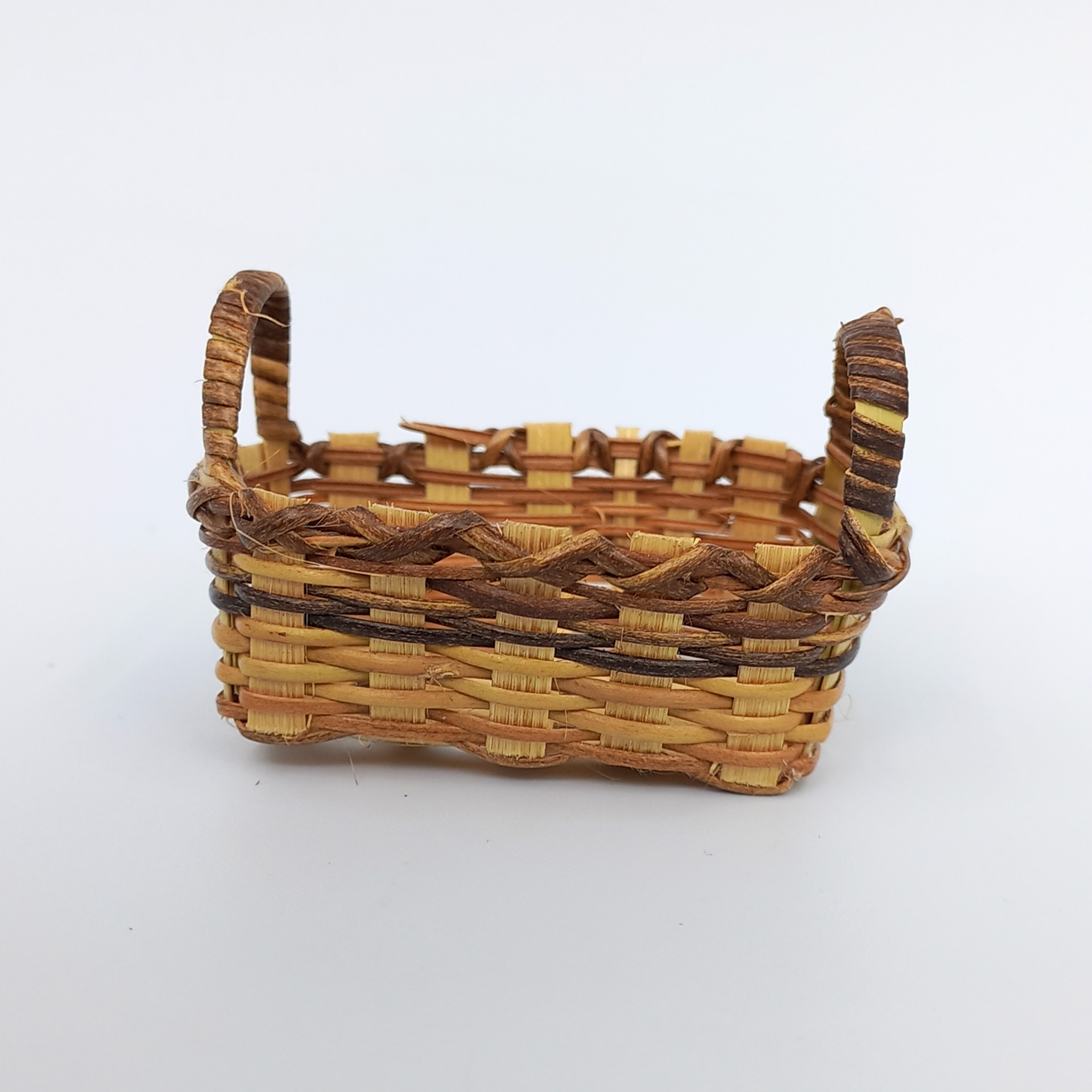 Waschkorb geflochten rechteckig Krippwenzubehör Wichtelzubehör