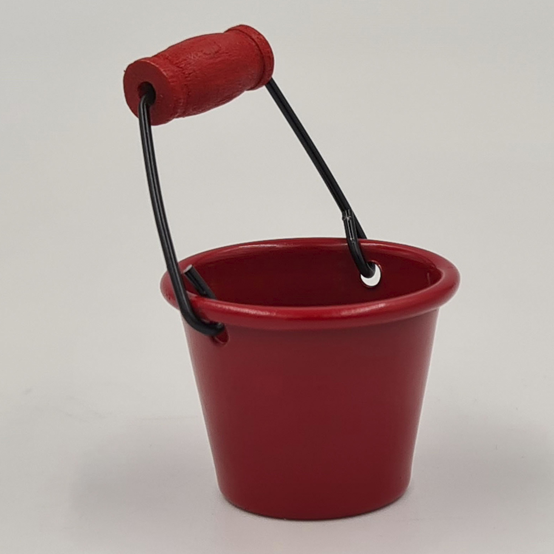 Eimer rot mit Henkel Krippenzubehör Wichtelzubehör