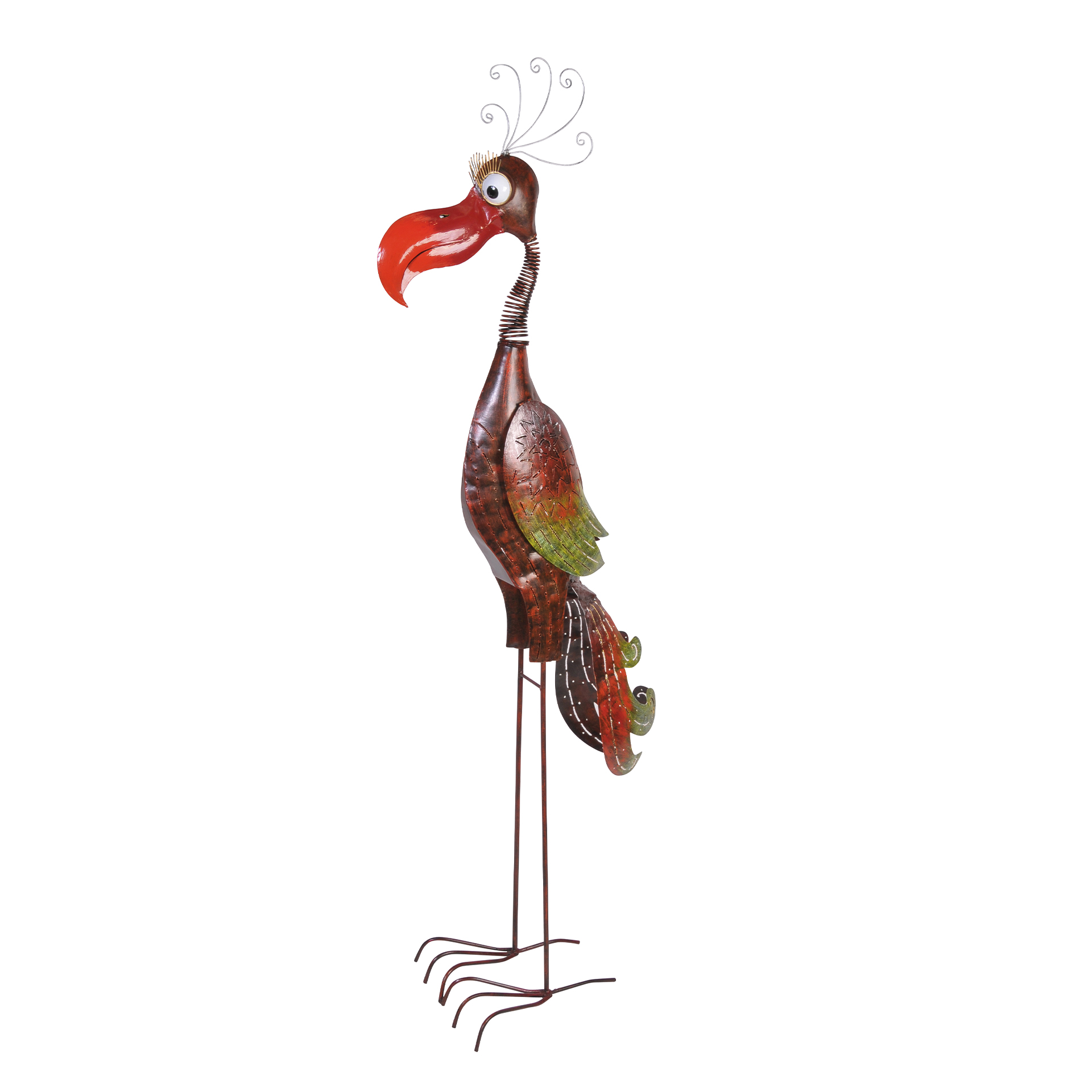 Gartenfigur Vogel 'Mrs. Müller' rot