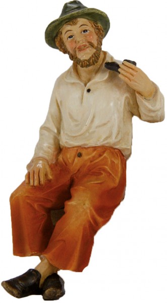 Großvater sitzend mit Pfeife, für 10-11cm Figuren