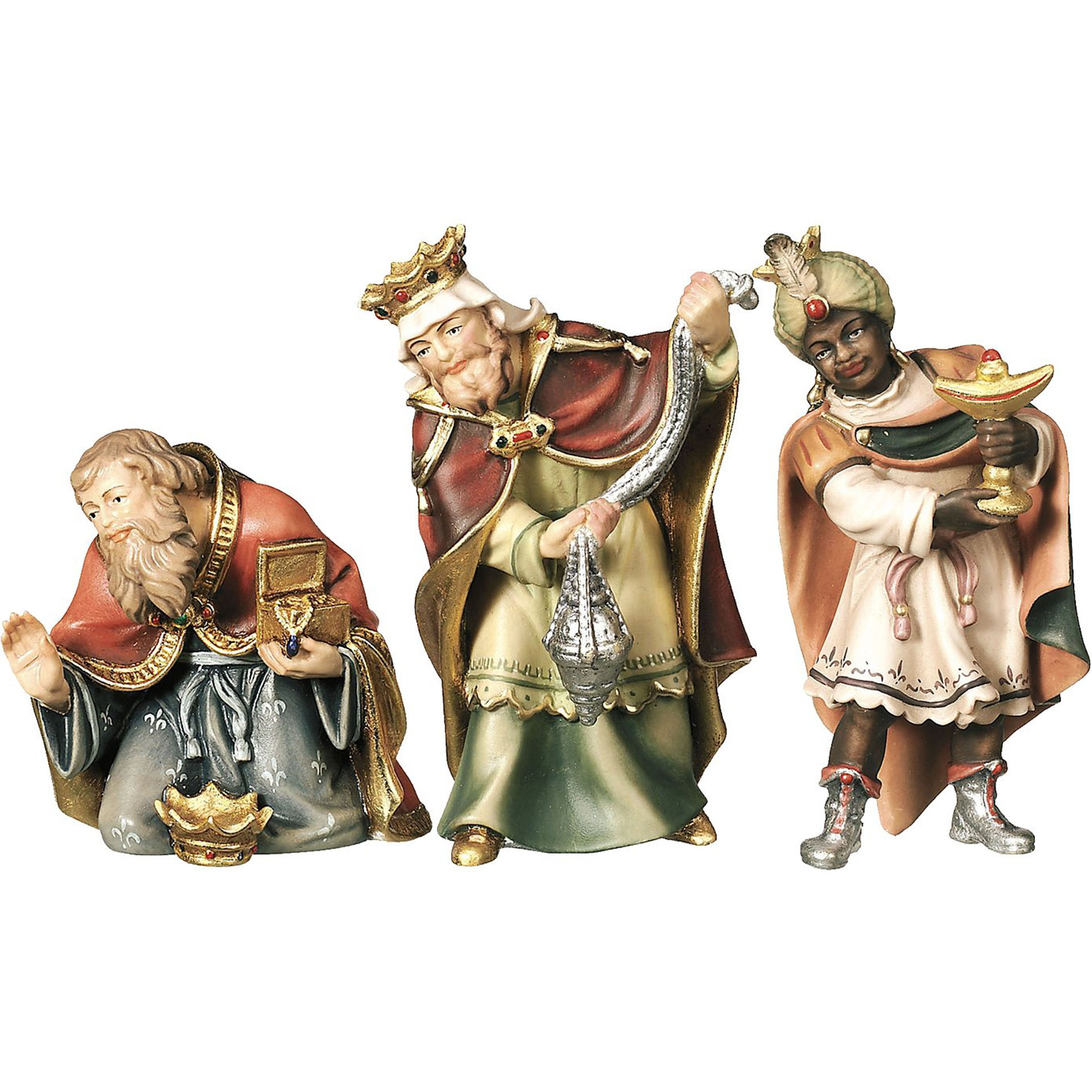 Hl. Drei Könige Bethlehem Krippe 3-tlg. col., für 8cm Figuren