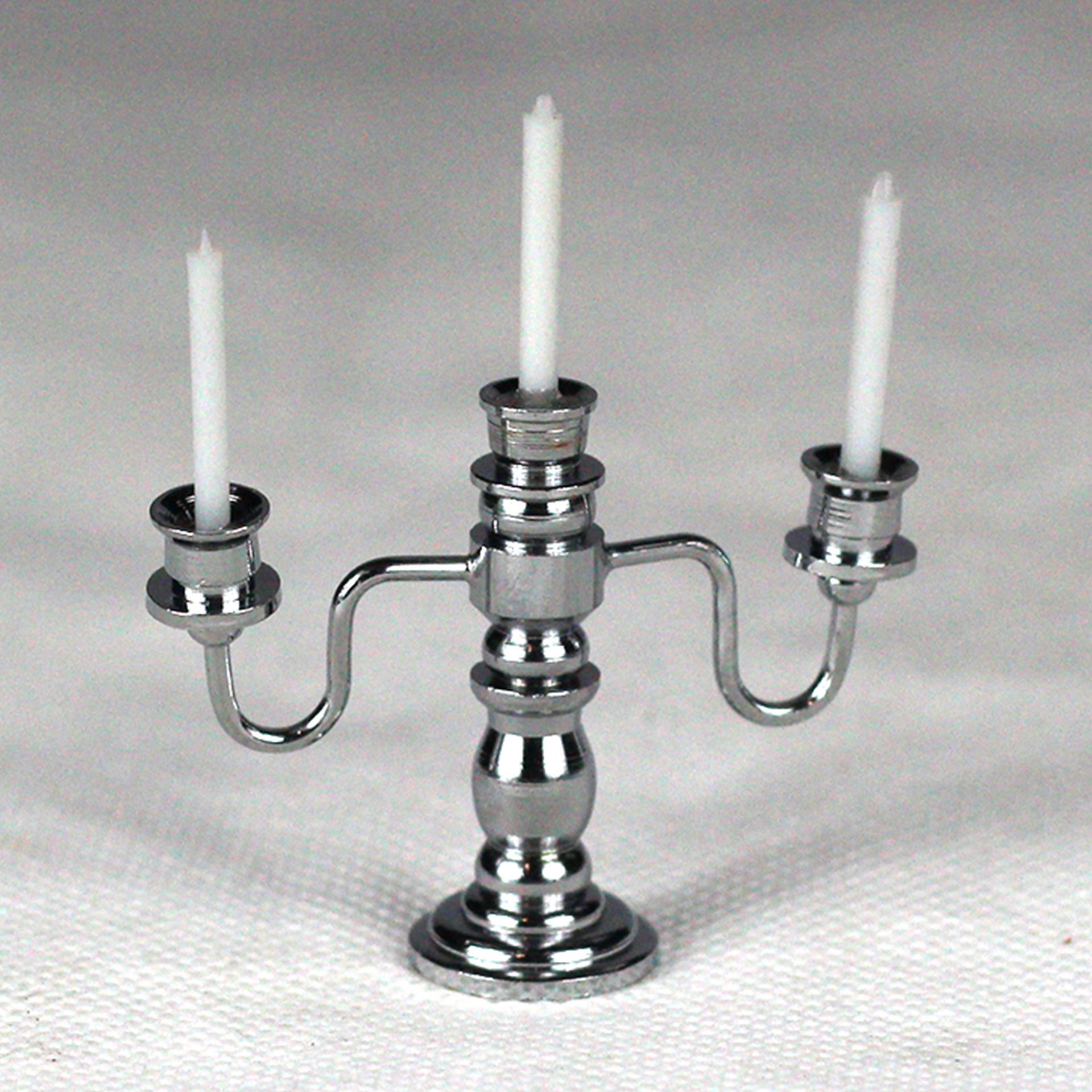 Kerzenständer 3fach silber Krippenzubehör