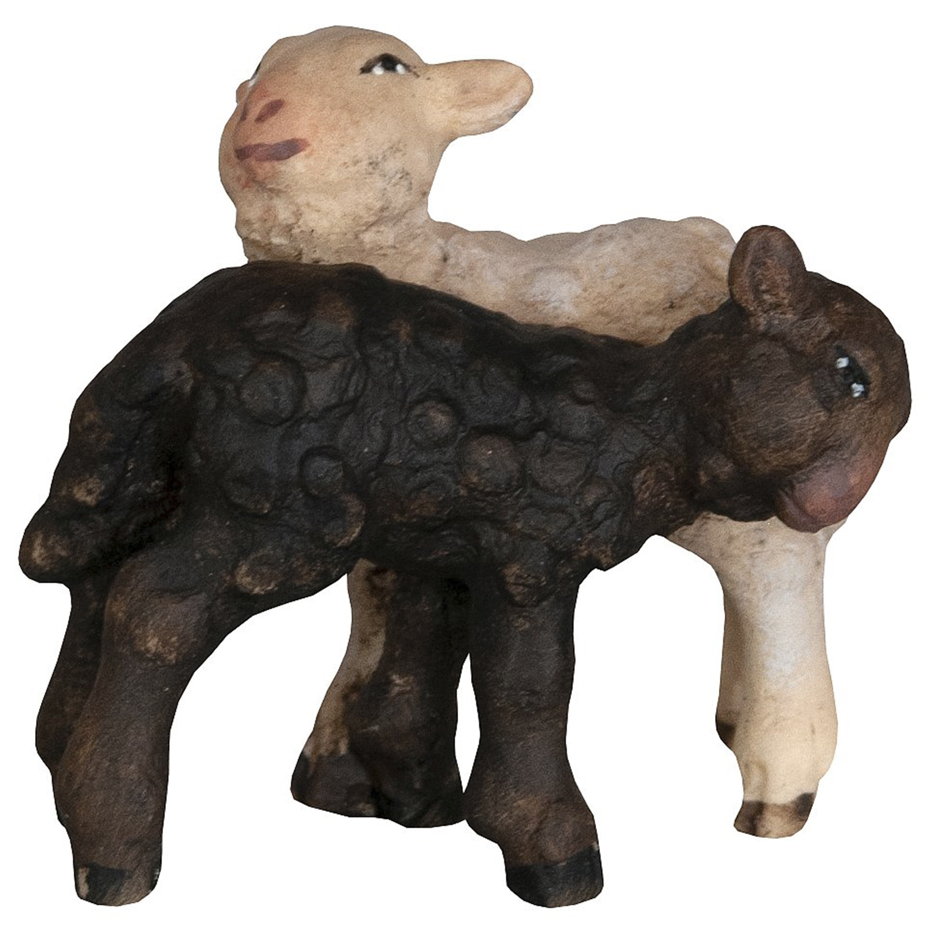 zwei kuschelnde Lämmer