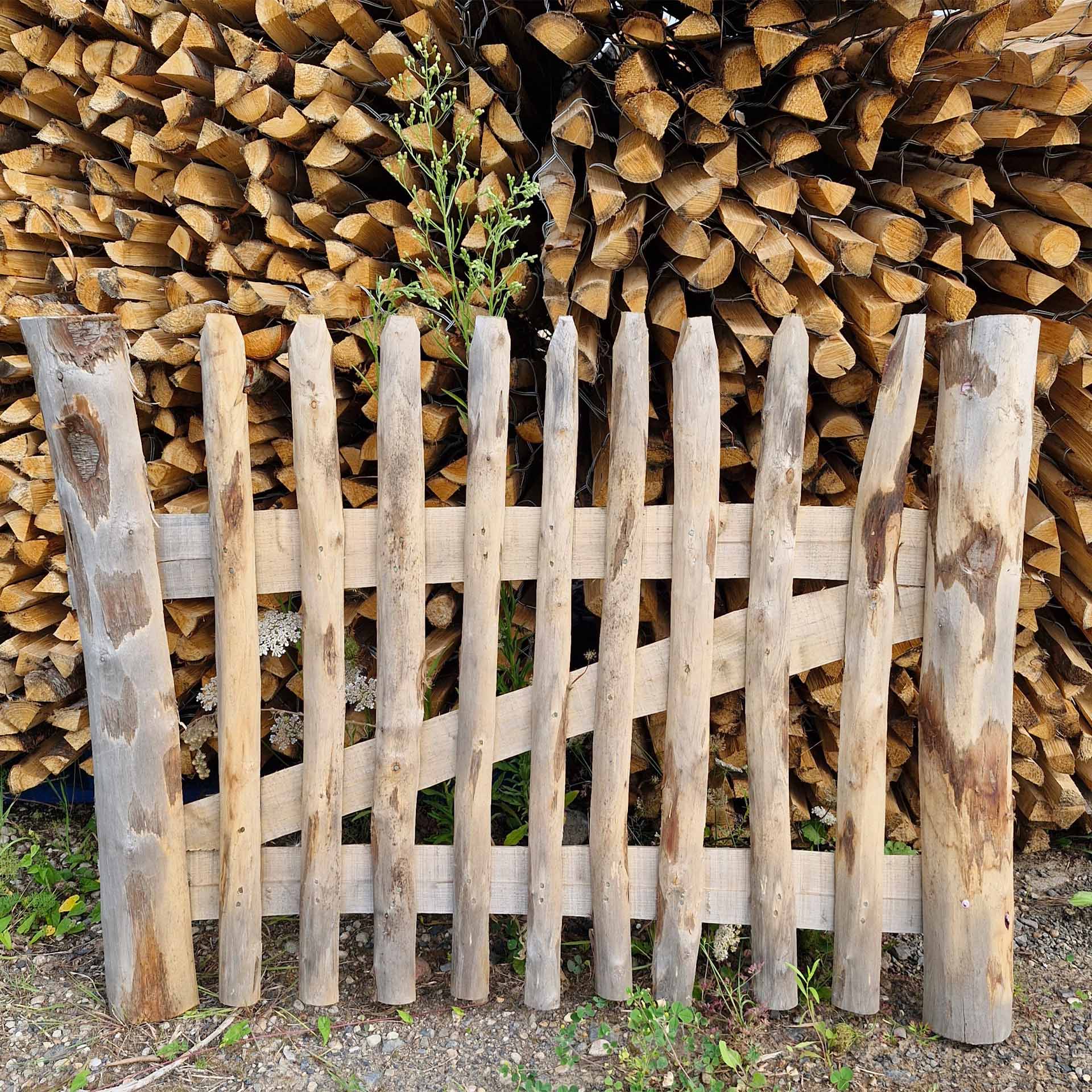 Tor Edelkastanienholz 75x100cm Halbrundpfosten FSC 100%
