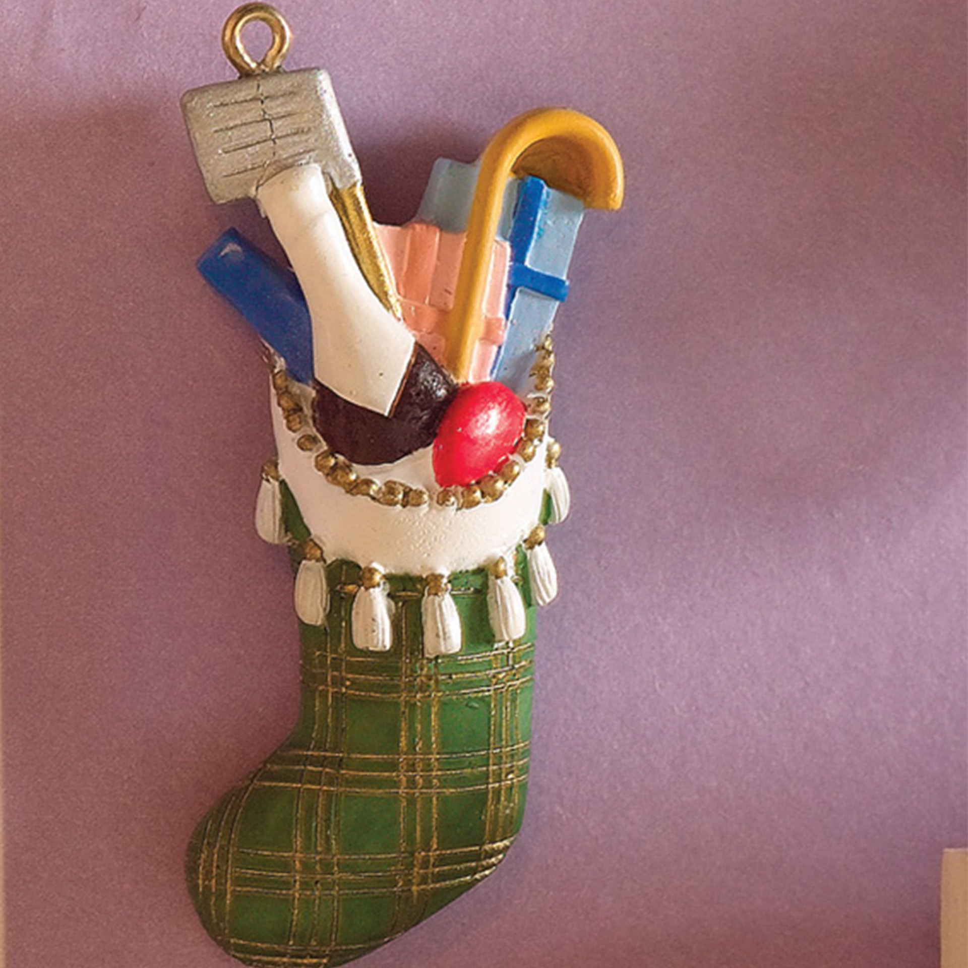 Nikolausstiefel gefüllt grün Wichtelzubehör