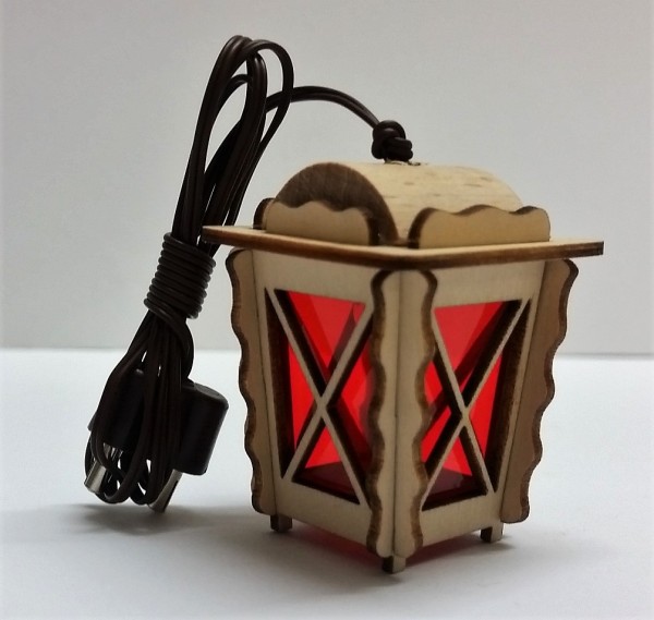 Holzlaterne 3,5V, rot