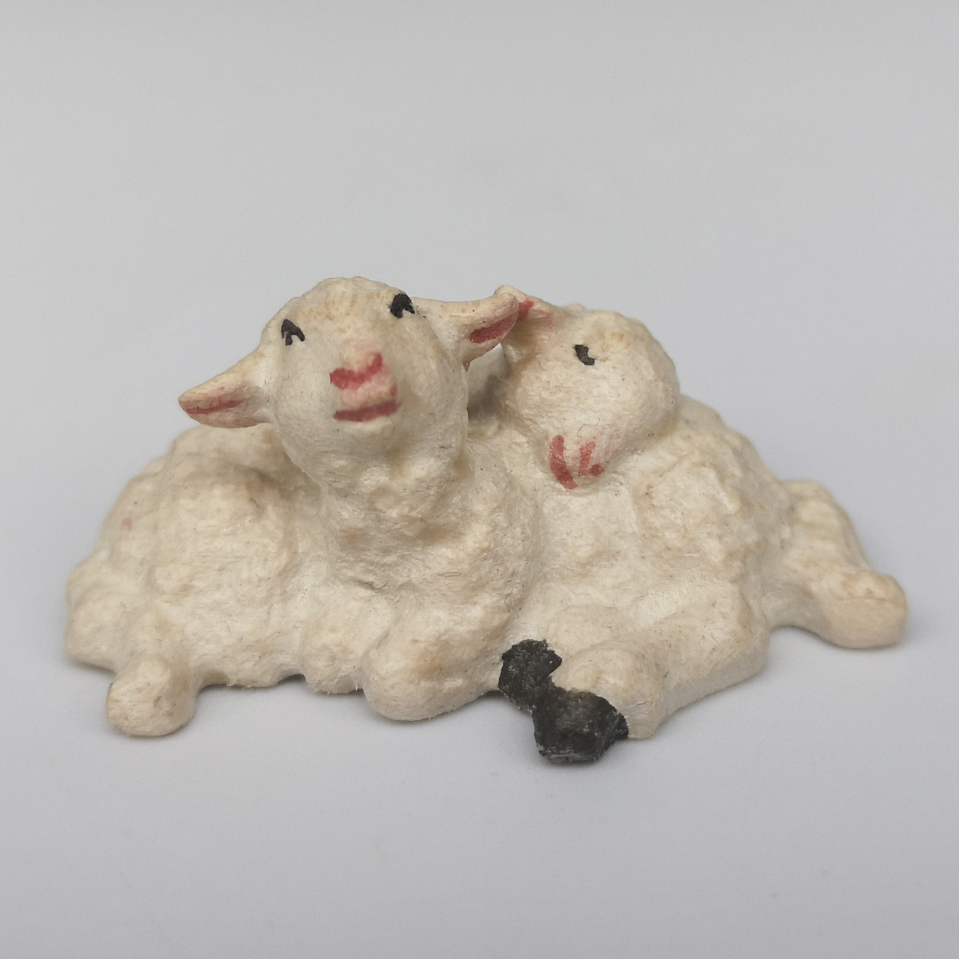 Lämmerpaar liegend Bethlehem Krippe Krippenfigur