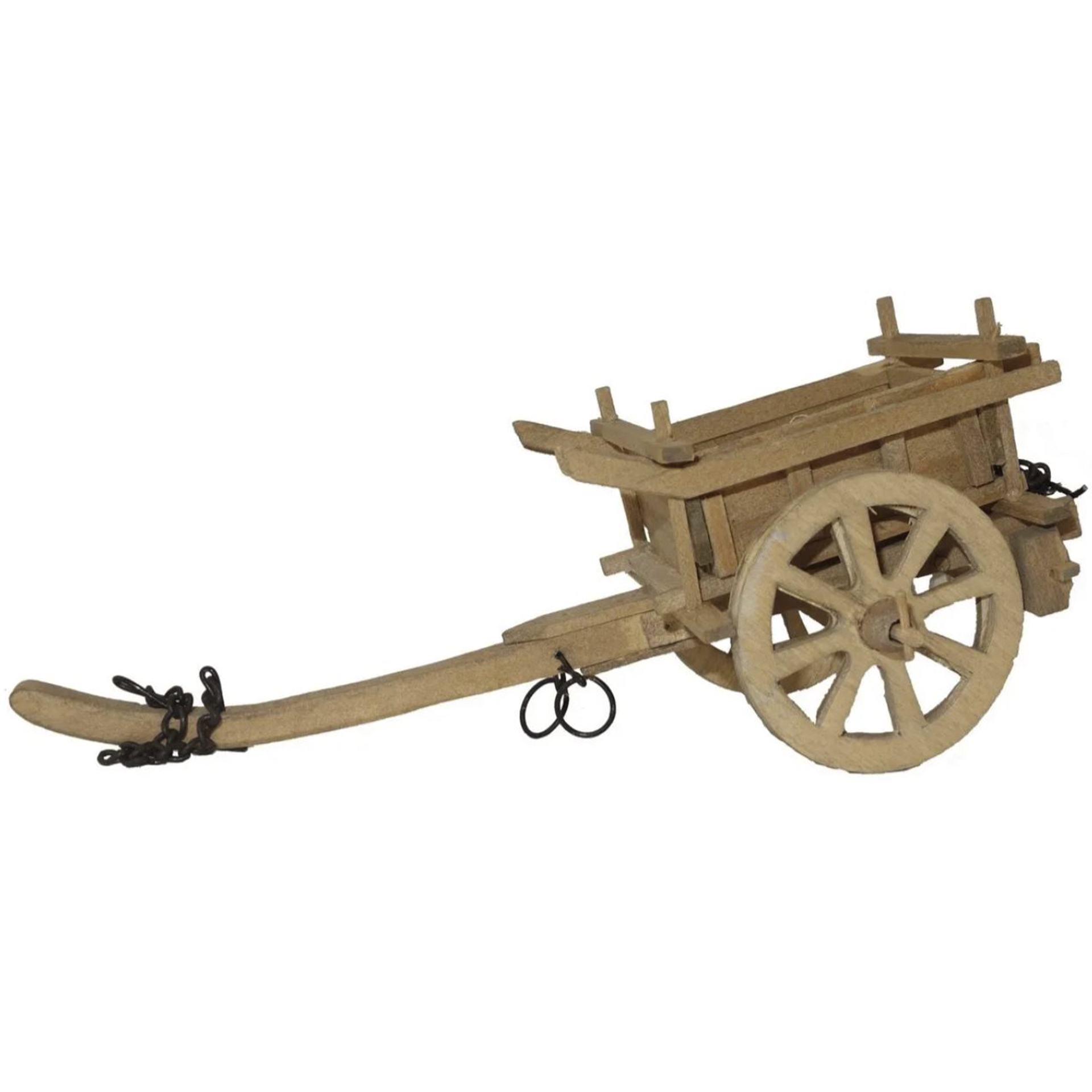 Karren aus Holz mit großen Radern und Deichsel zum anspannen eines Esels