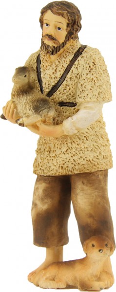 Hirte mit Schaf und Hund 10cm