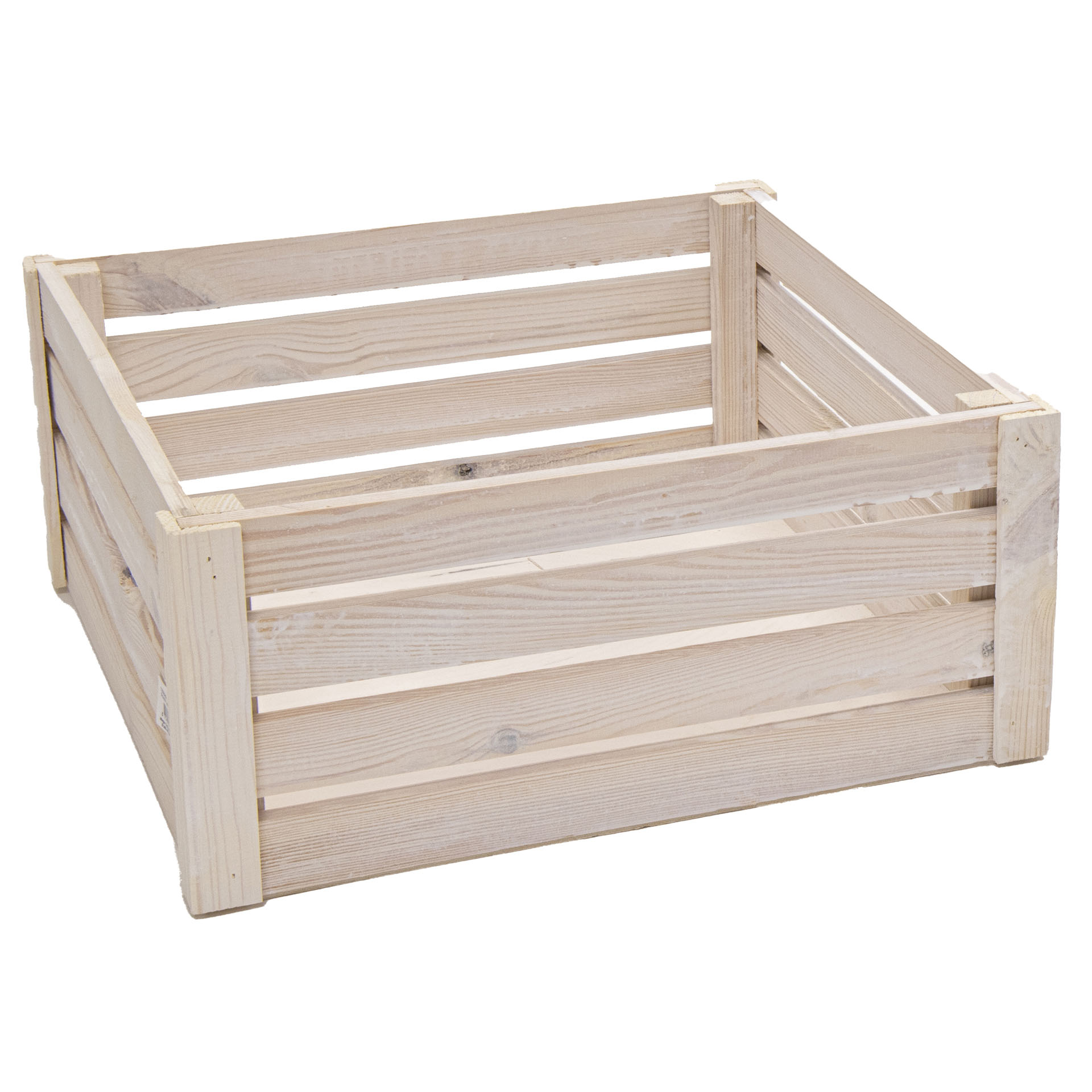 Kiste aus weißen Holzleisten