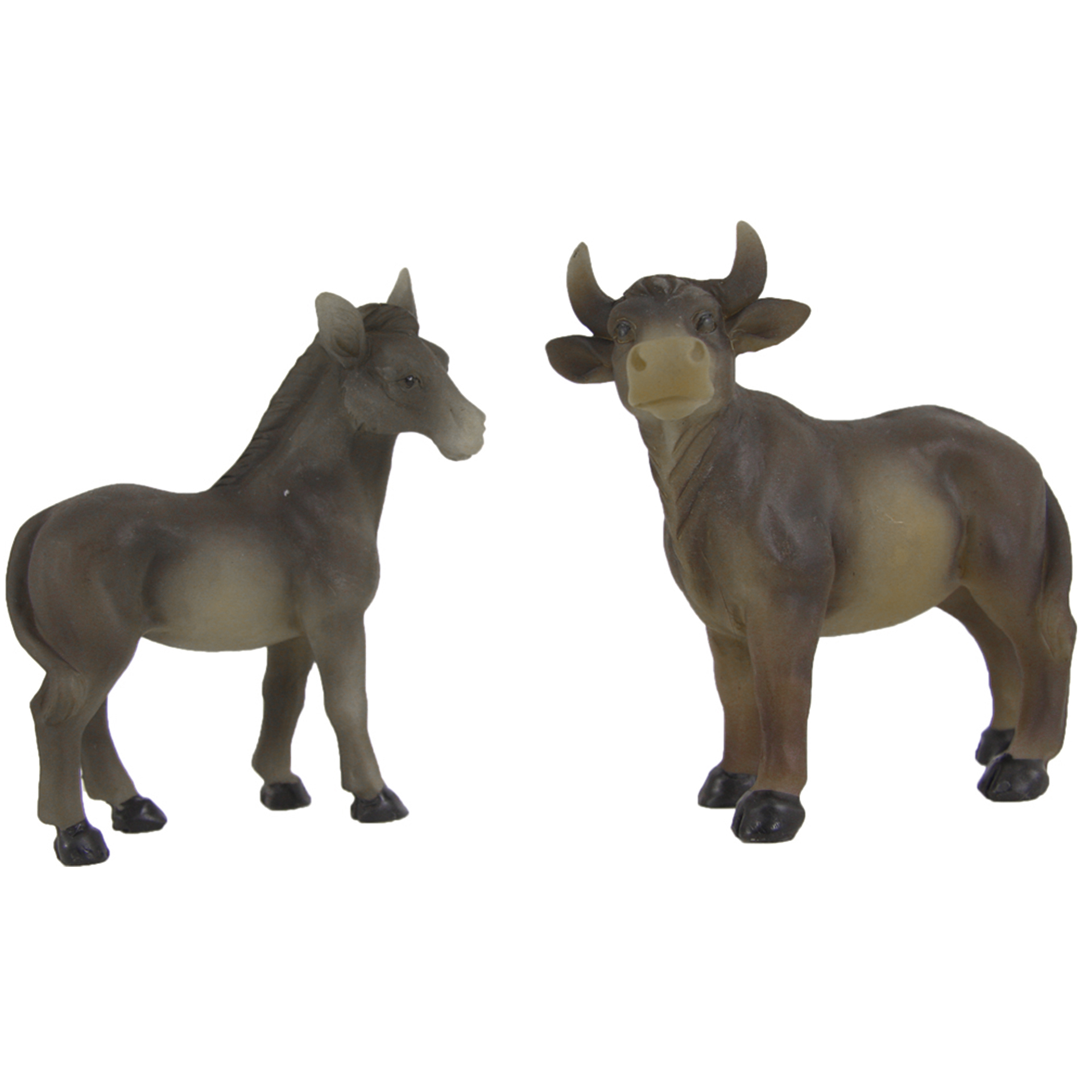 stehender Ochse und Esel als Krippenfiguren