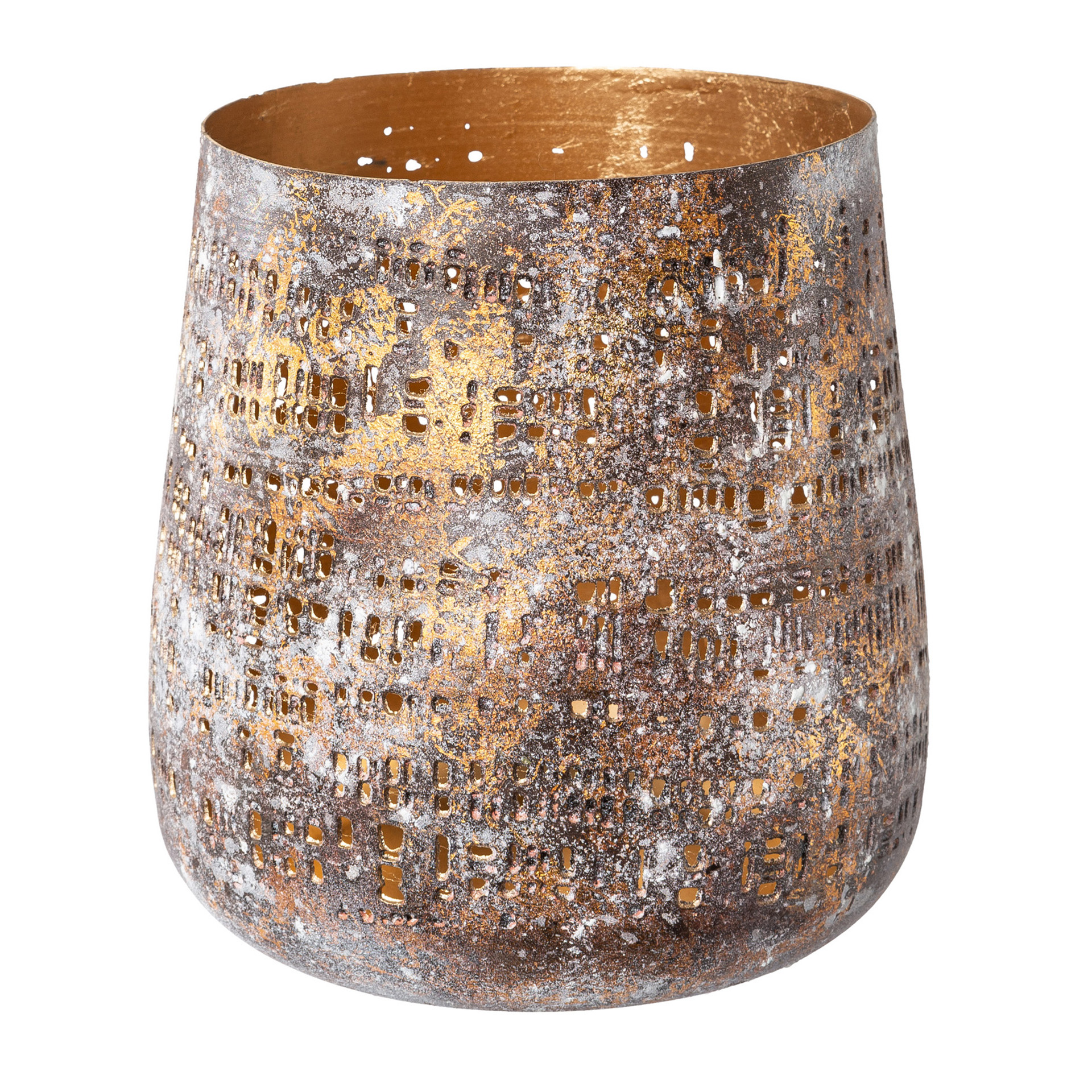 Metall Windlicht Etienne bauchig  10cm