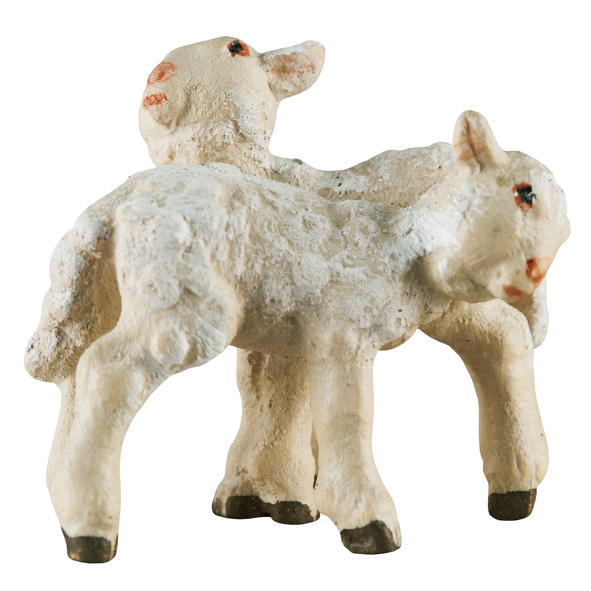 Holzfigur Lämmer stehend