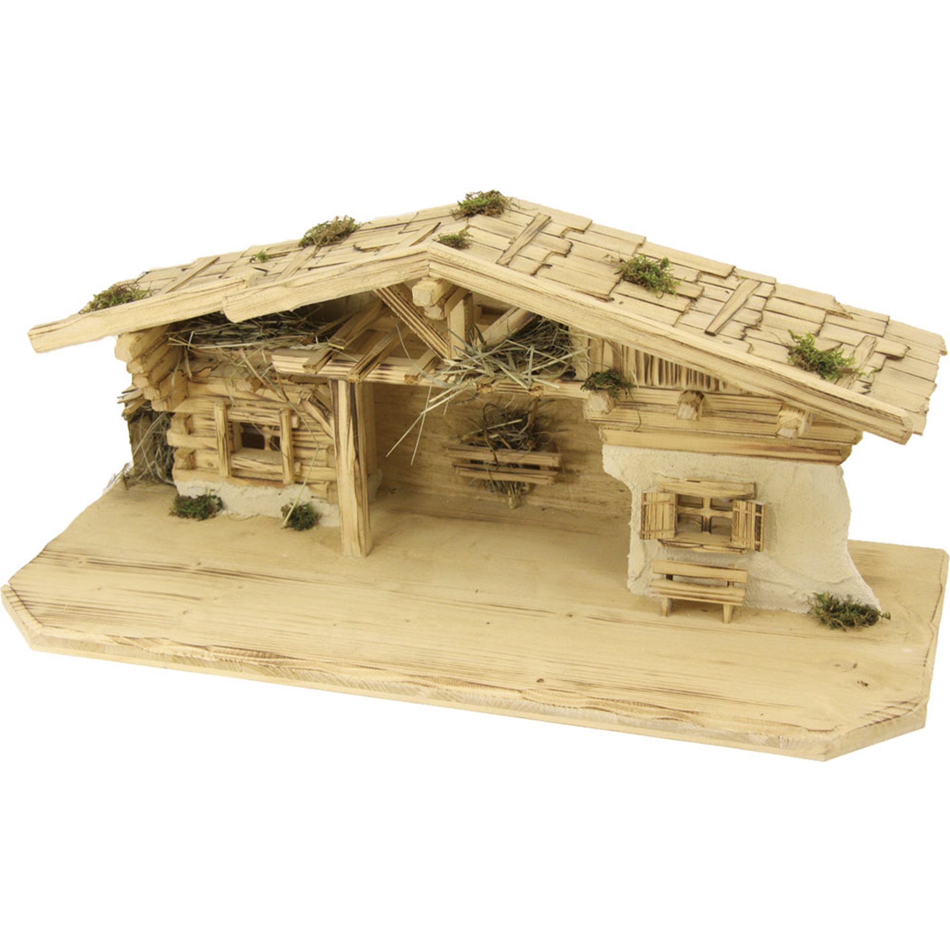 Krippenstall Floß Weihnachtskrippe für Krippenfiguren