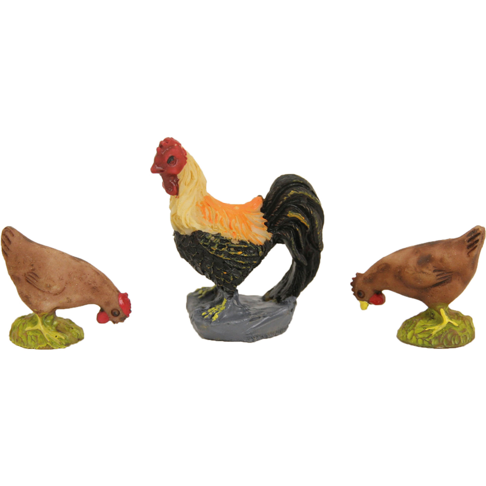 Hahn mit Hühnern Set 3-tlg., Höhe 3,5cm