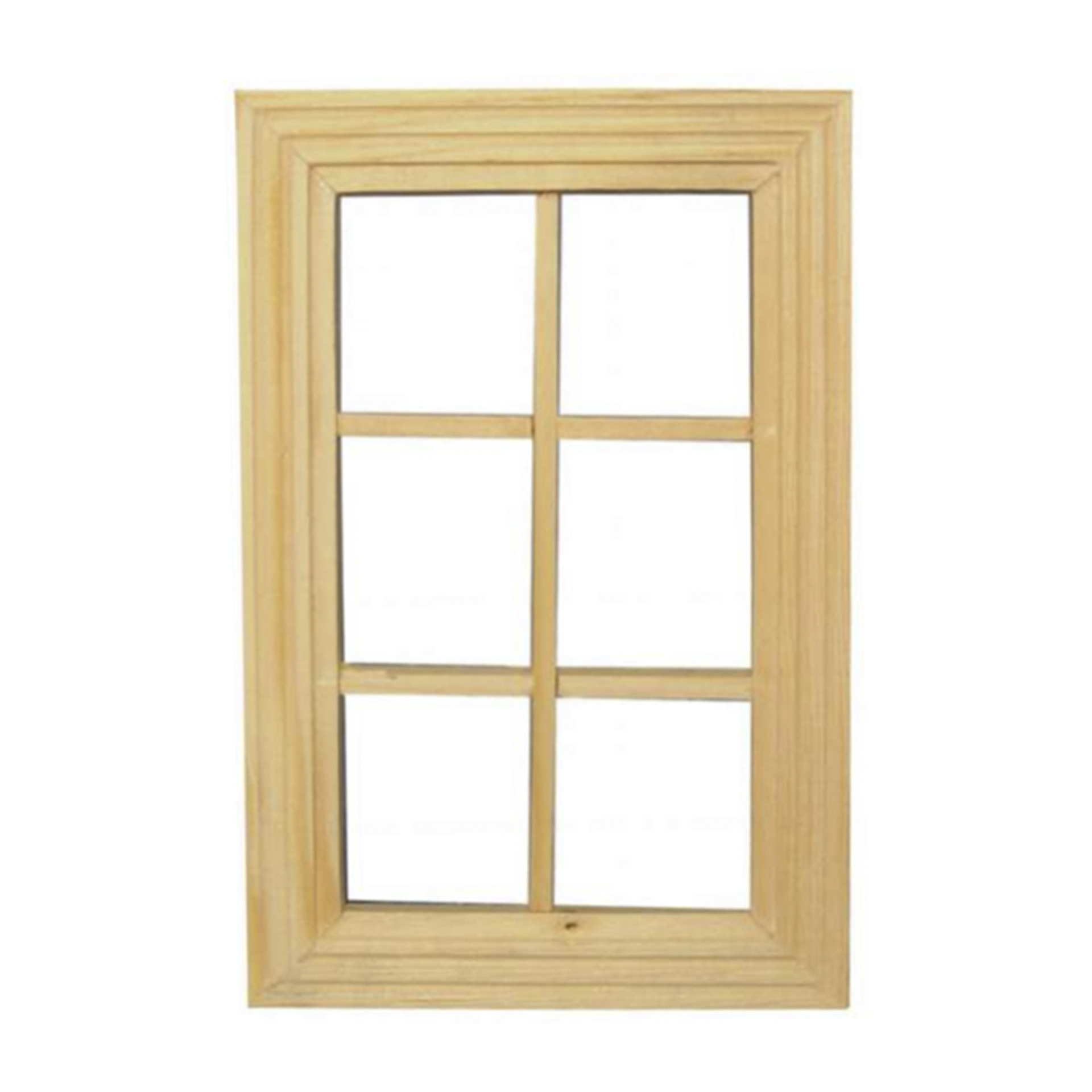 helles Holzfenster mit Sprossen