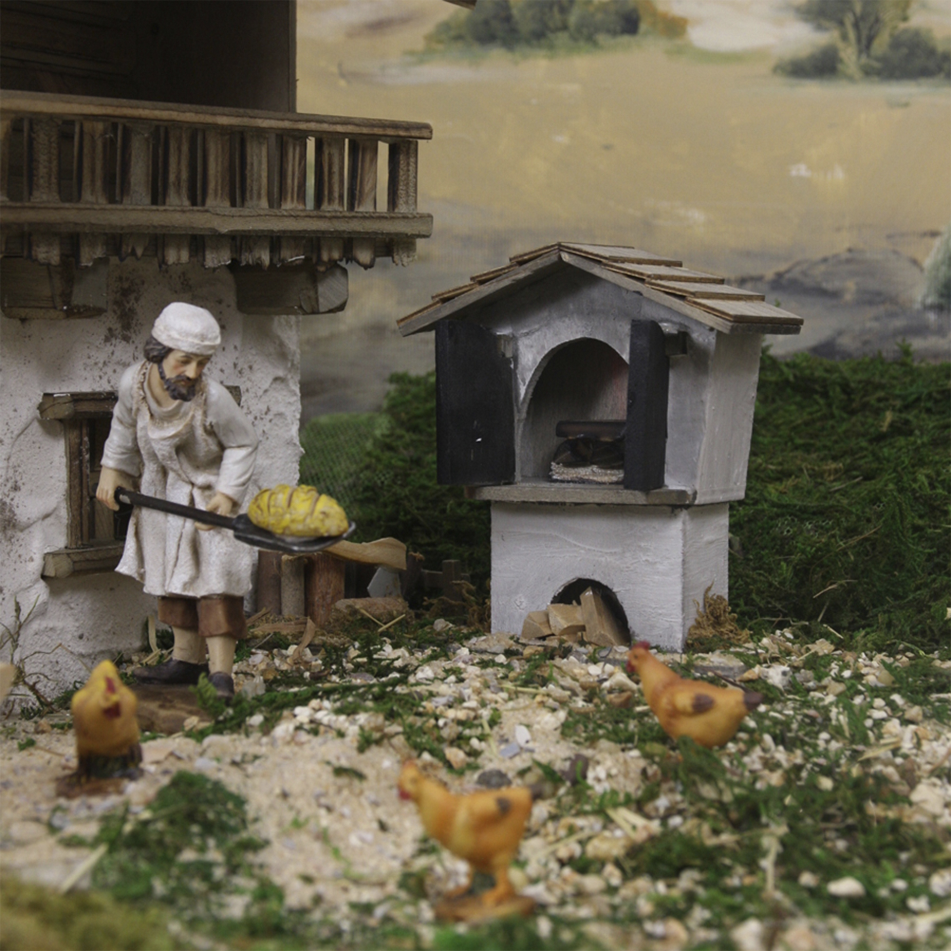 Elektrisches Krippenzubehör Backofen mit Beleuchtung zur Gestaltung Ihrer Krippe