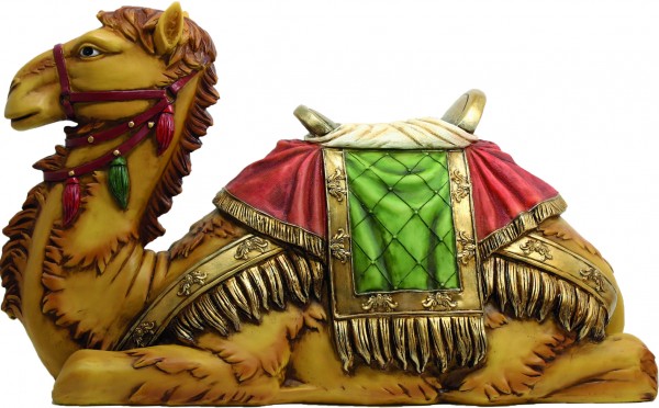 Kamel liegend mit Sattel bunt Höhe 38cm