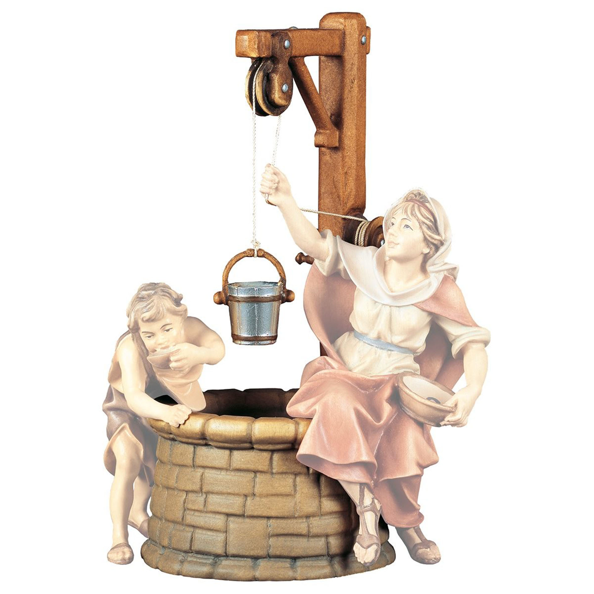 Brunnen mit Eimer Ulrich Krippe col., für 10cm Figuren