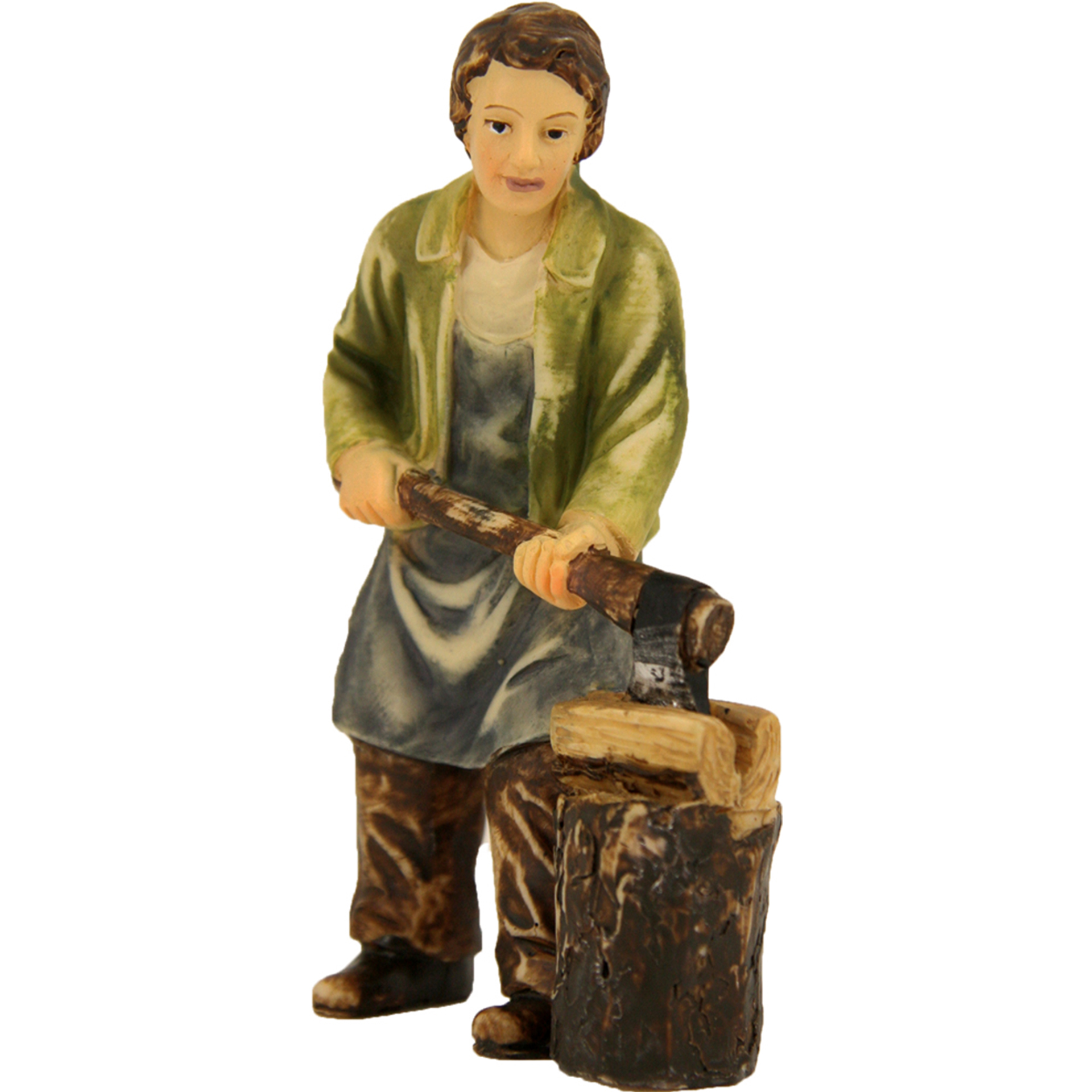 Holzarbeiter mit Hackstock Zusatzfigur Krippenfigur