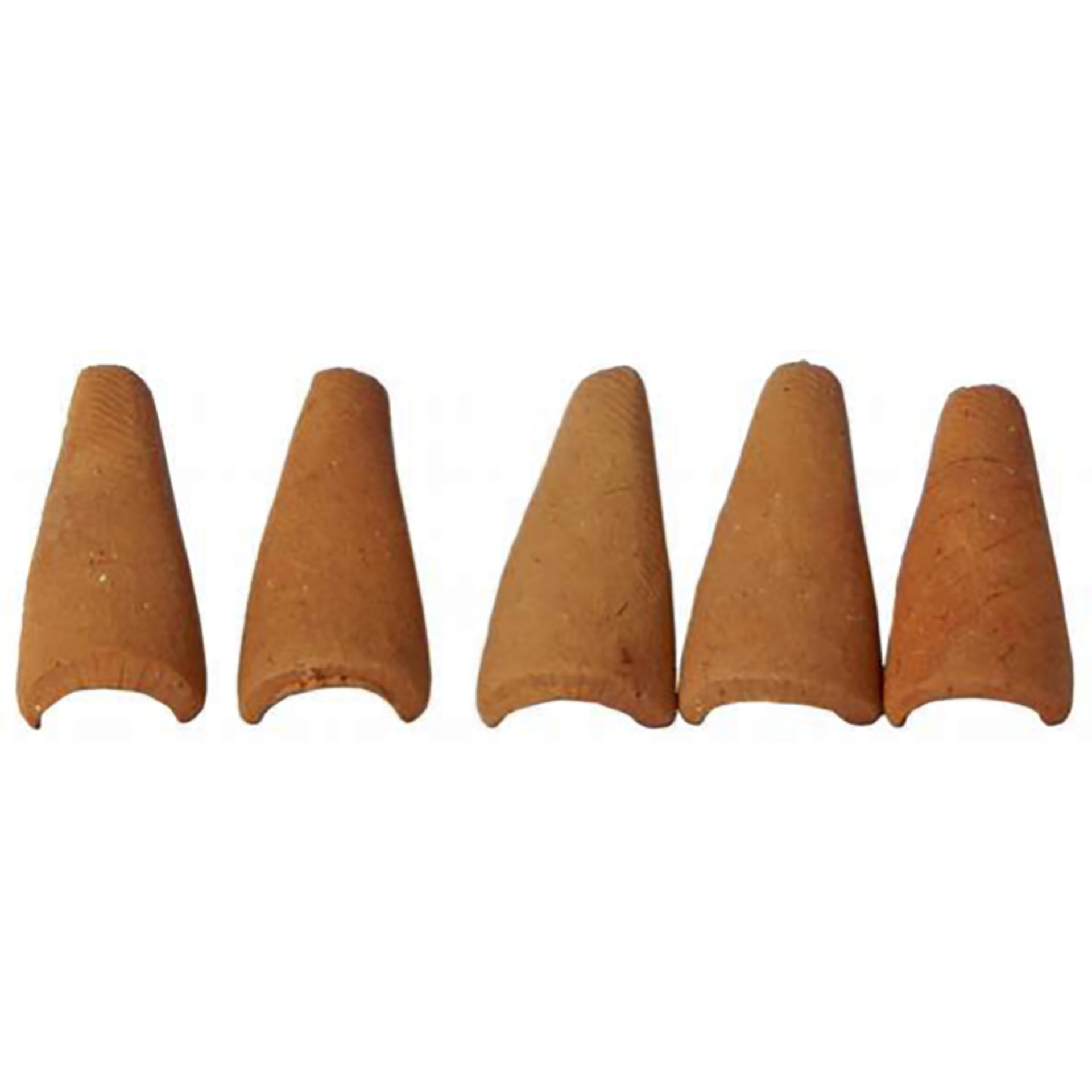 terracottafarbene Dachpfanne, oben breit und unten schmal