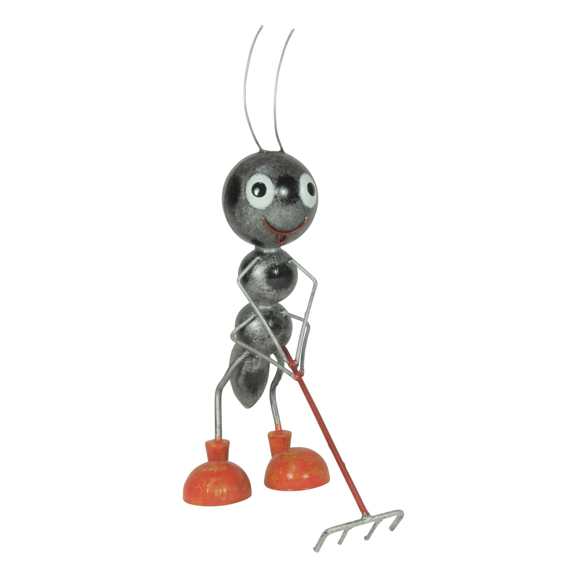 Gartenfigur Ameise mit Rechen