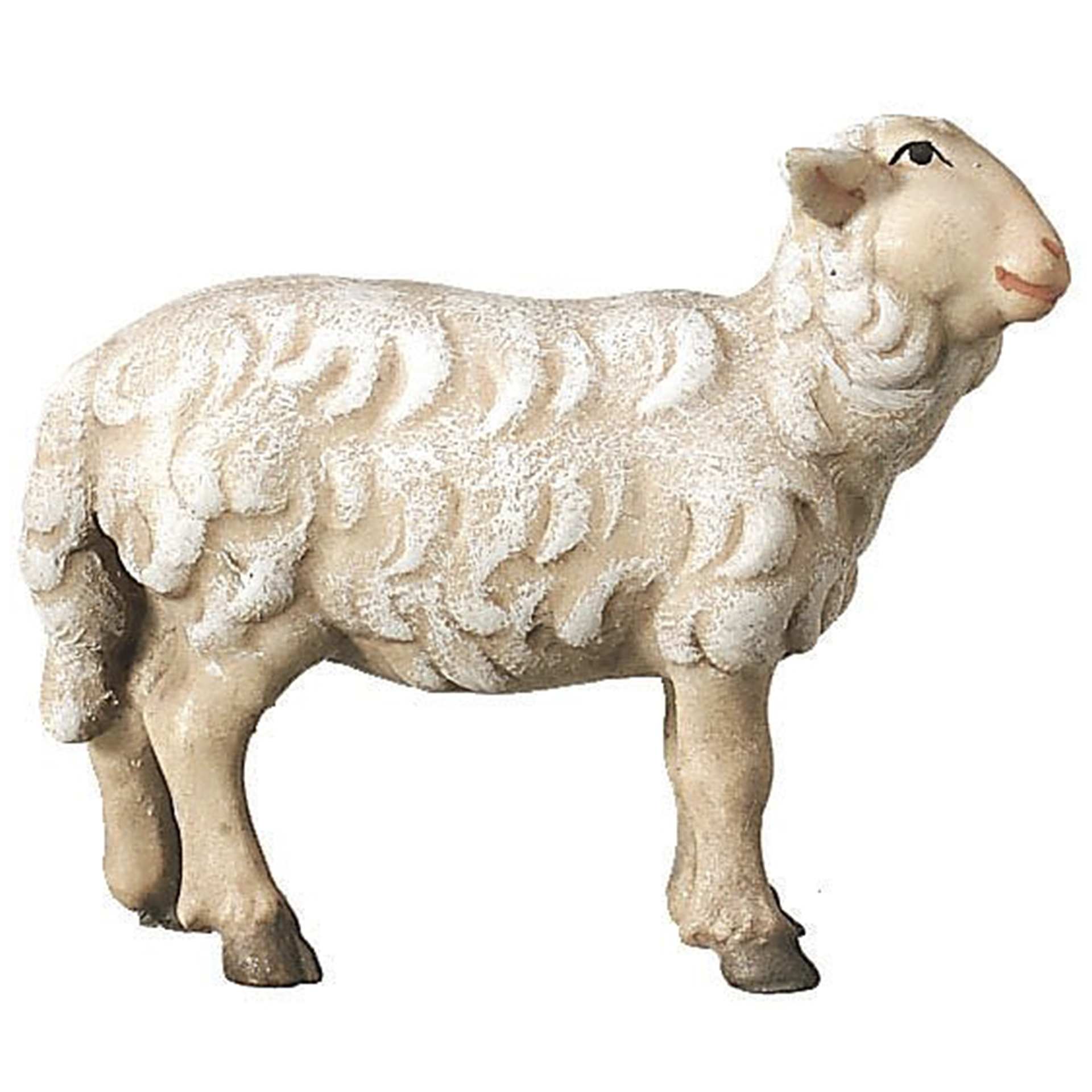 Holzfigur Schaf schaut nach rechts