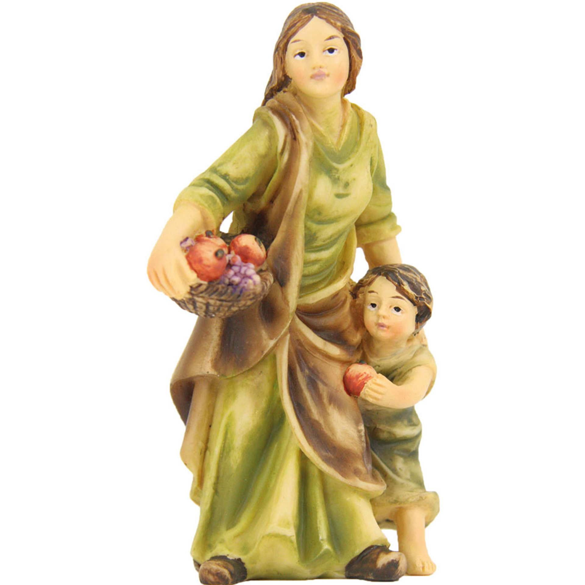 Magd mit Kind und Obst Zusatzfigur Johannes  Krippe