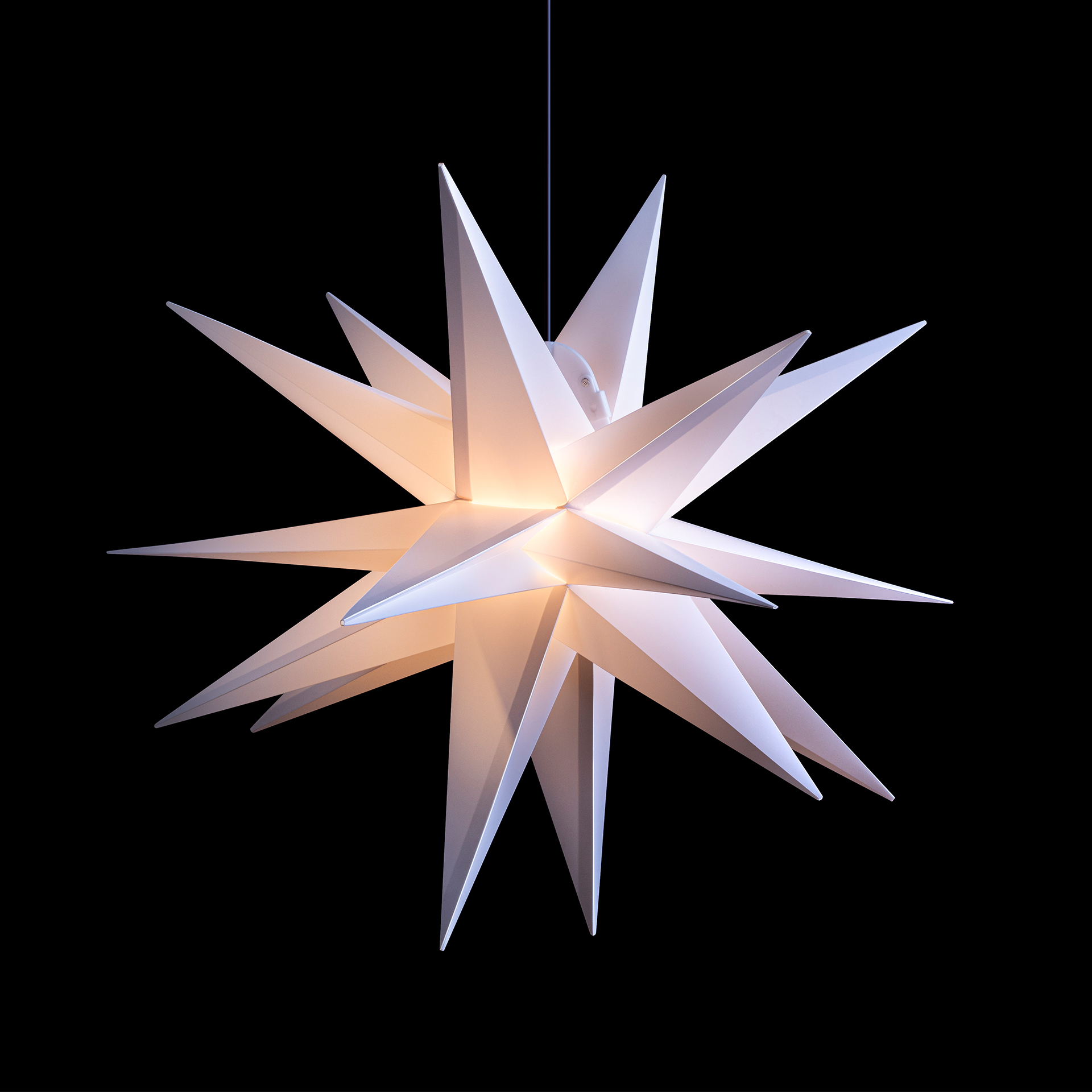 Leuchtstern 18 Zacker weiß 65cm Weihnachtsdeko