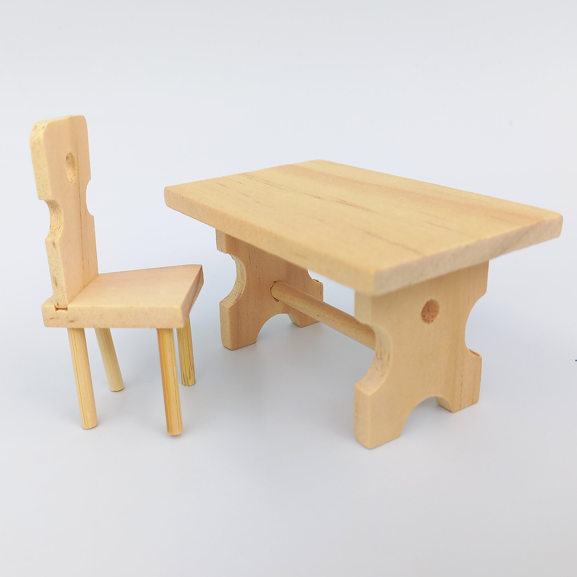 Holztisch natur 2 Wichtelzubehör Krippenzubehör