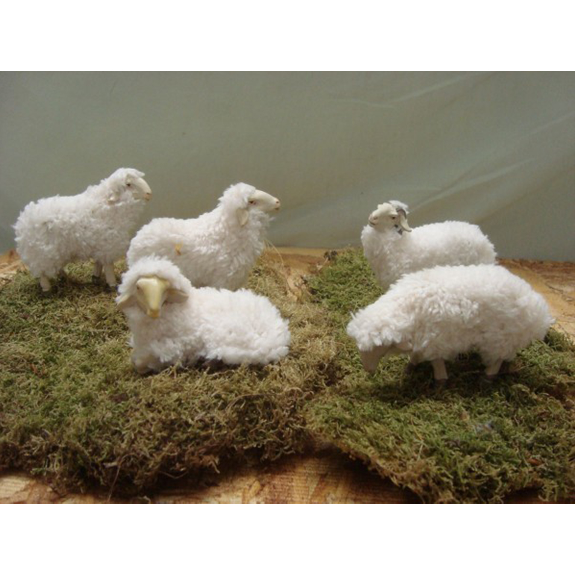 Wollschafe hell 5-tlg. Krippenfigur Tierfigur