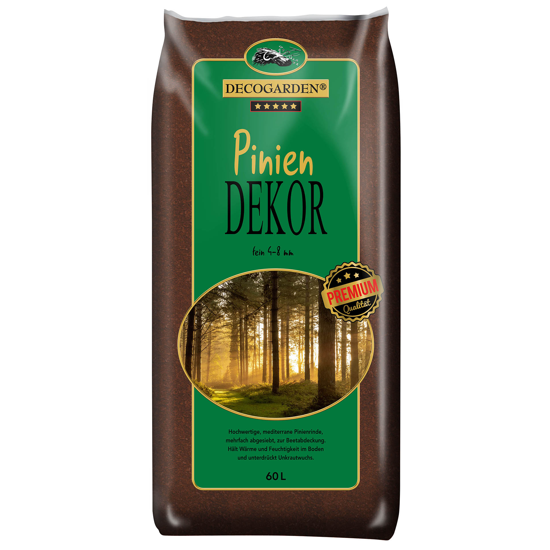 Pinien Dekorrinde Premium fein 4-8mm, 60l