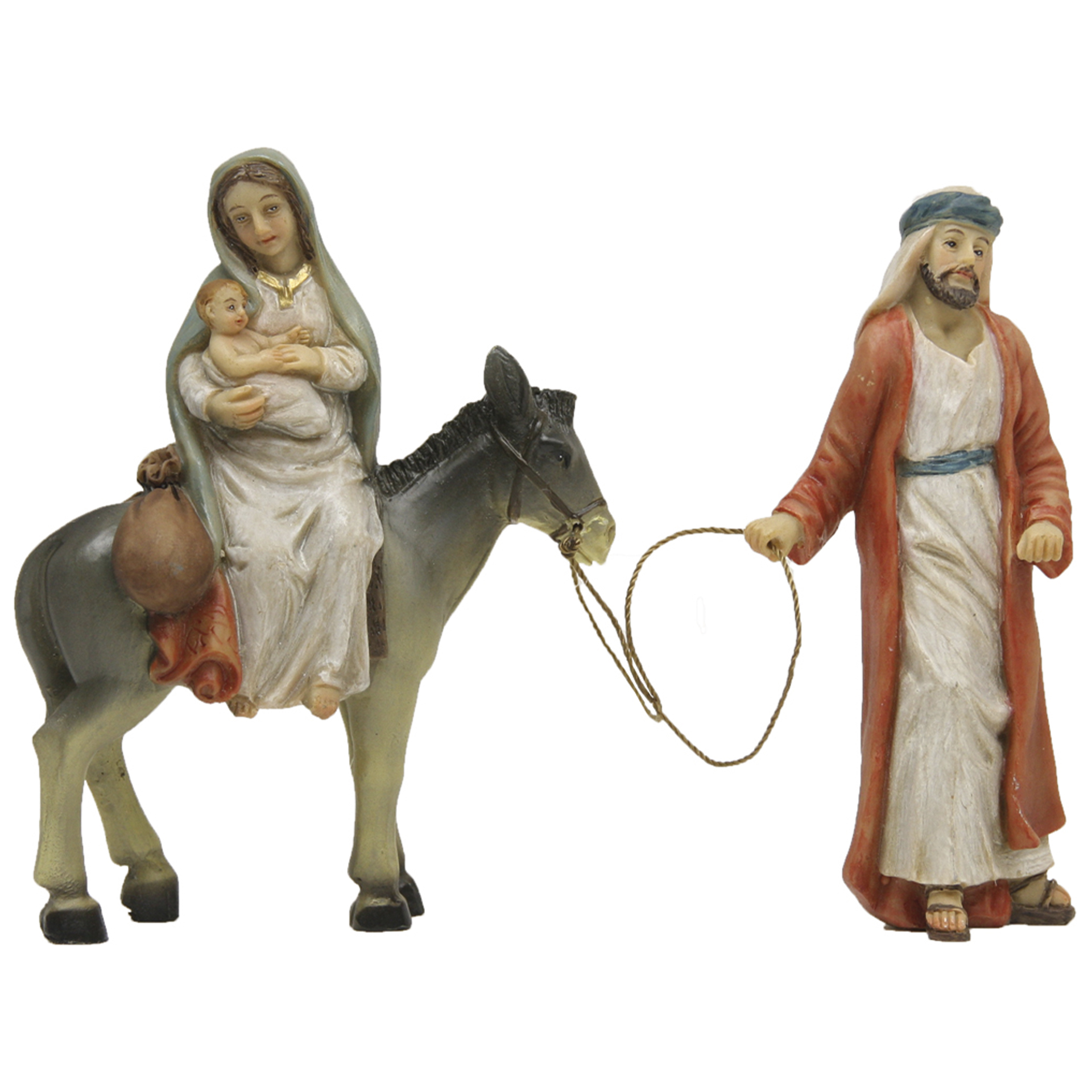 Krippenfigur Hlg. Familie auf der Flucht