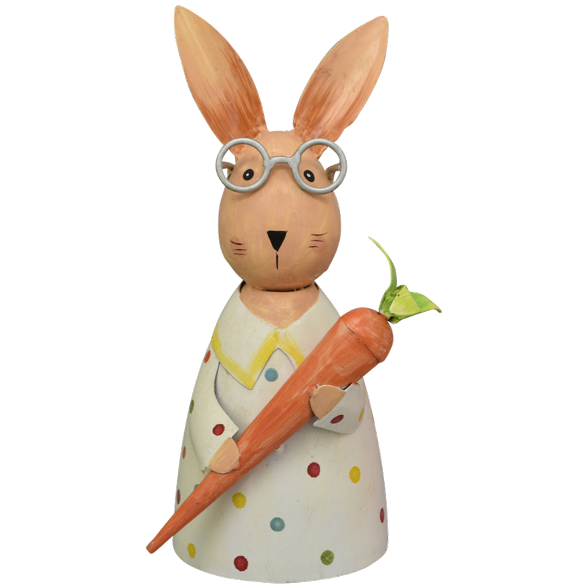 Zaunhocker Hase weiß mit Möhre Pfostenhocker  Staketenzaun Gartenzaun Gartendeko