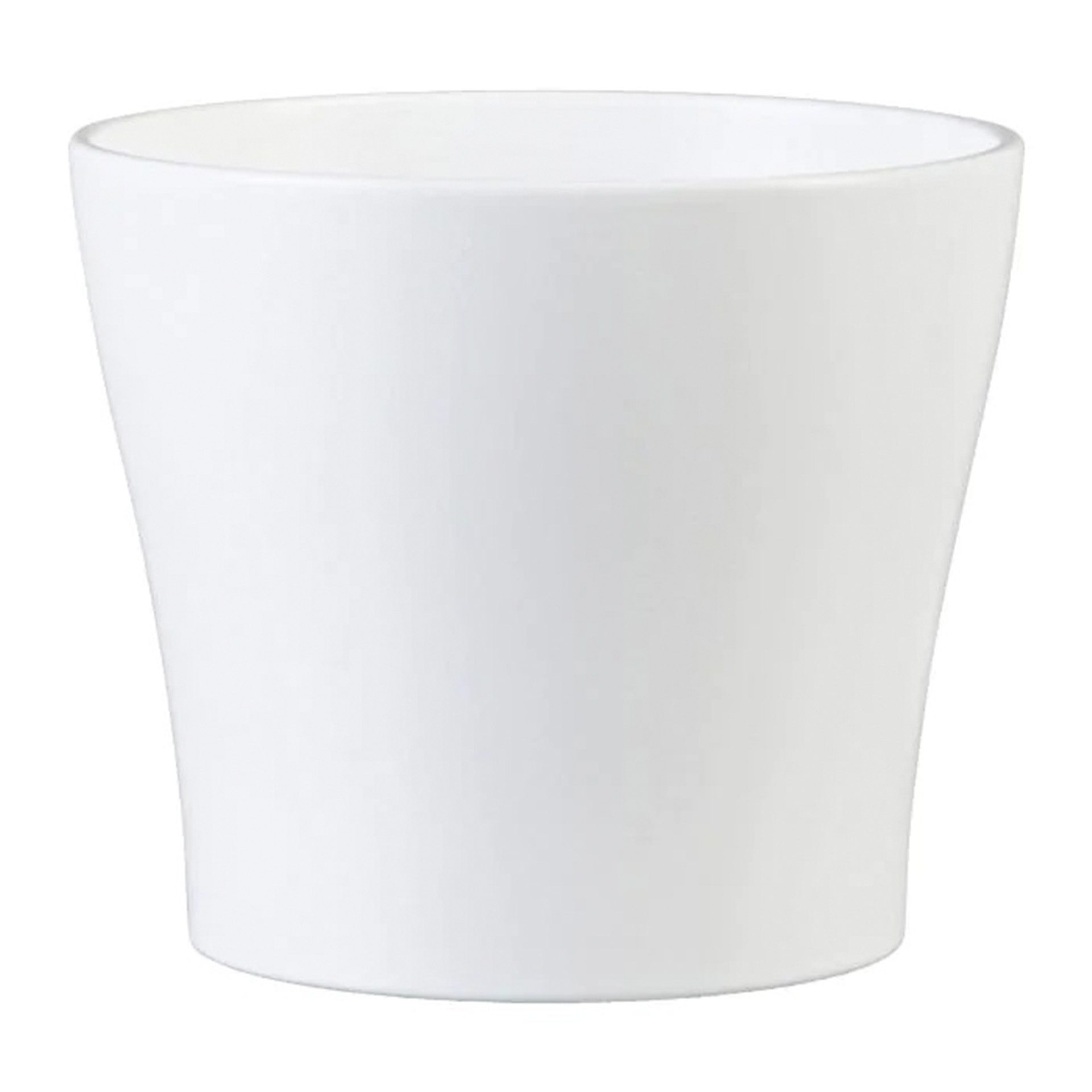 matt weißer Blumenübertopf, chonische Form