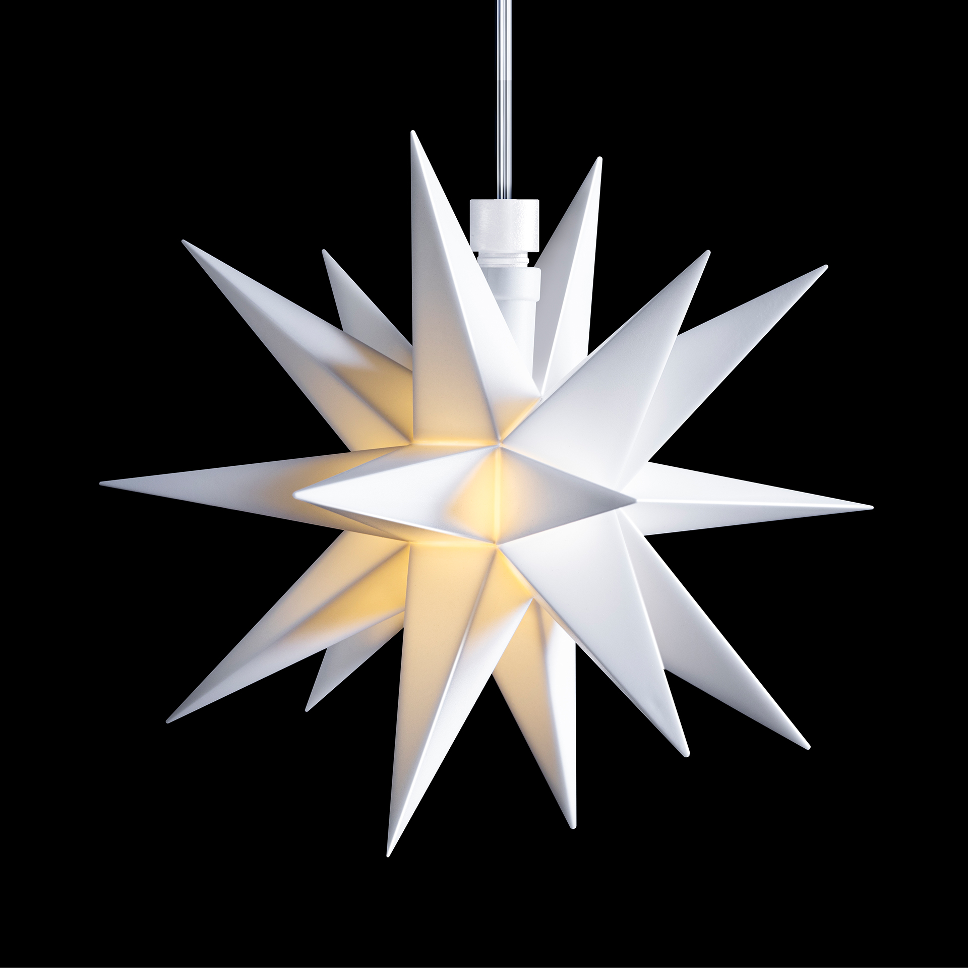 Leuchtstern 18 Zacker weiß 16cm Weihnachtsdeko