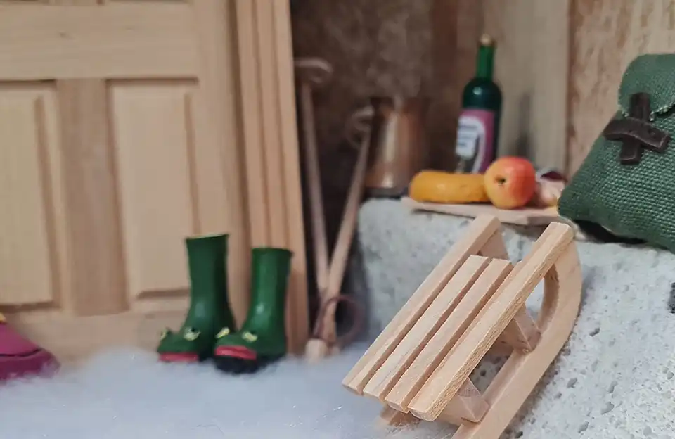 Weihnachtswichtel Schlitten