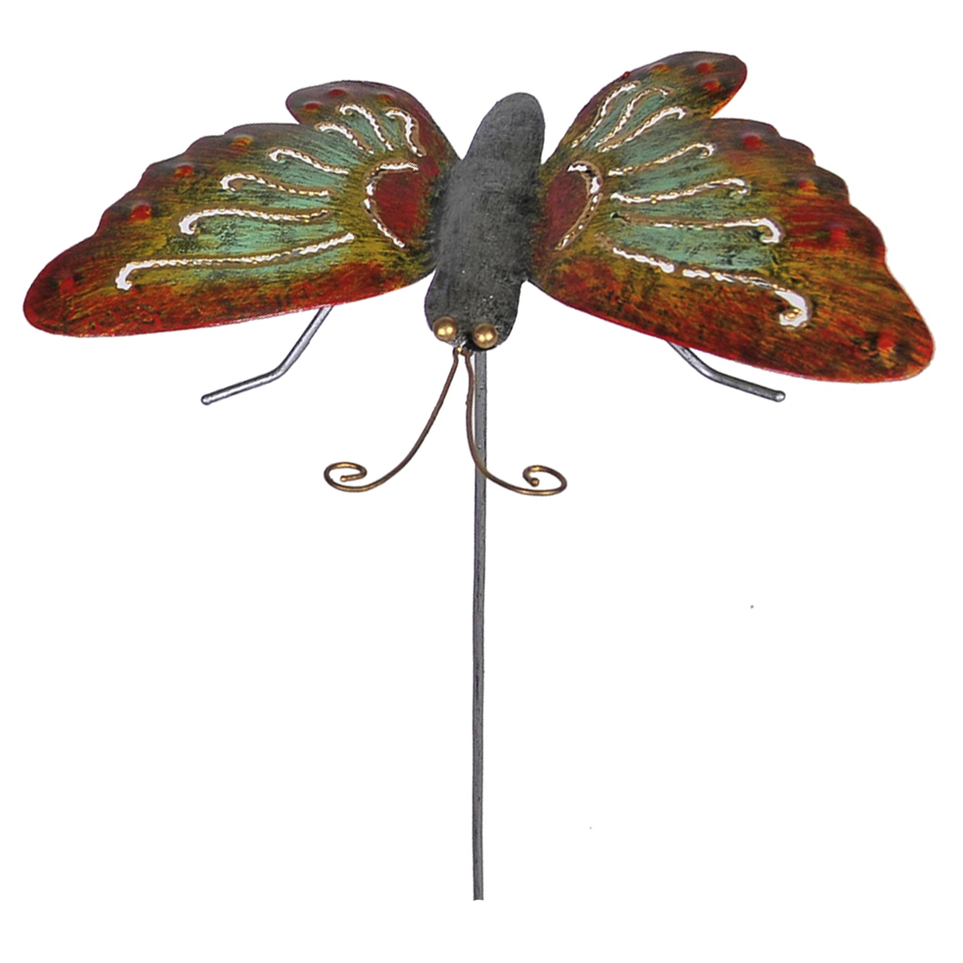 Gartenstecker Schmetterling-2 rot-bunt