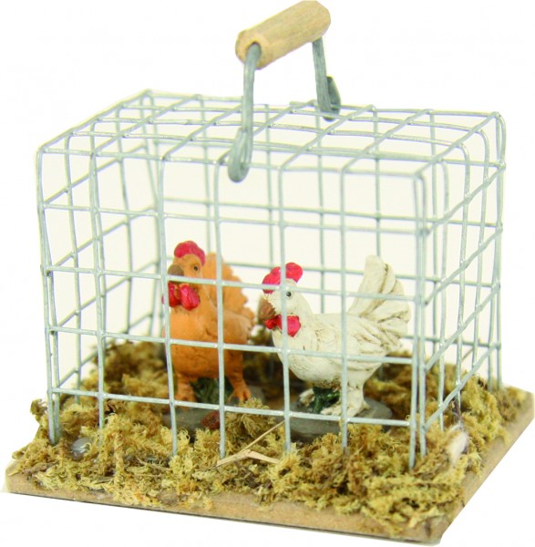 Käfig mit Hühnern 4,6cm