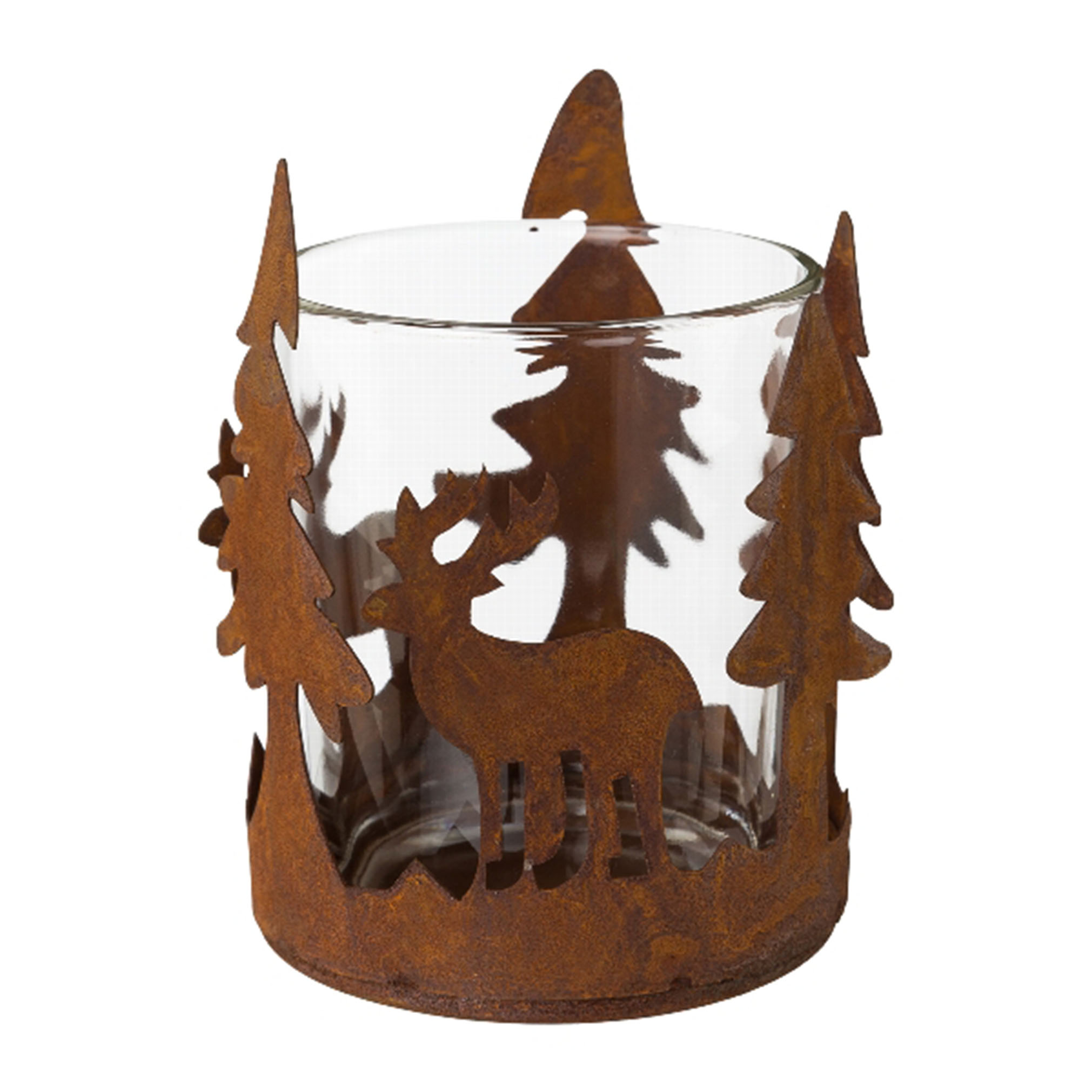 Teelichthalter Baum, Zink rost