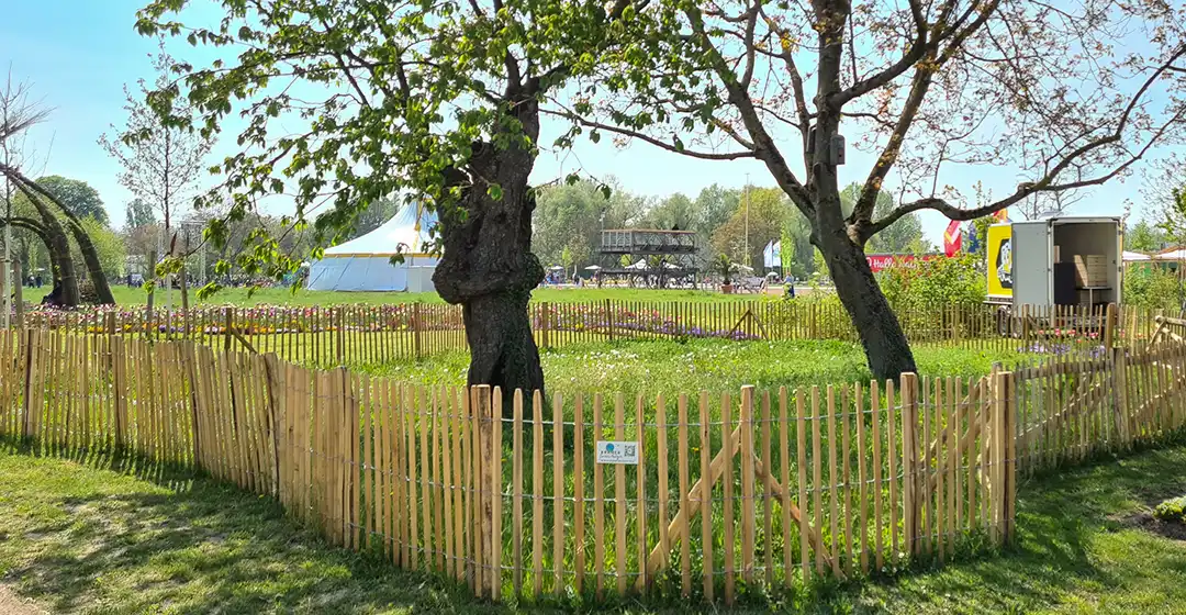 Staketenzaun für Obstwiese