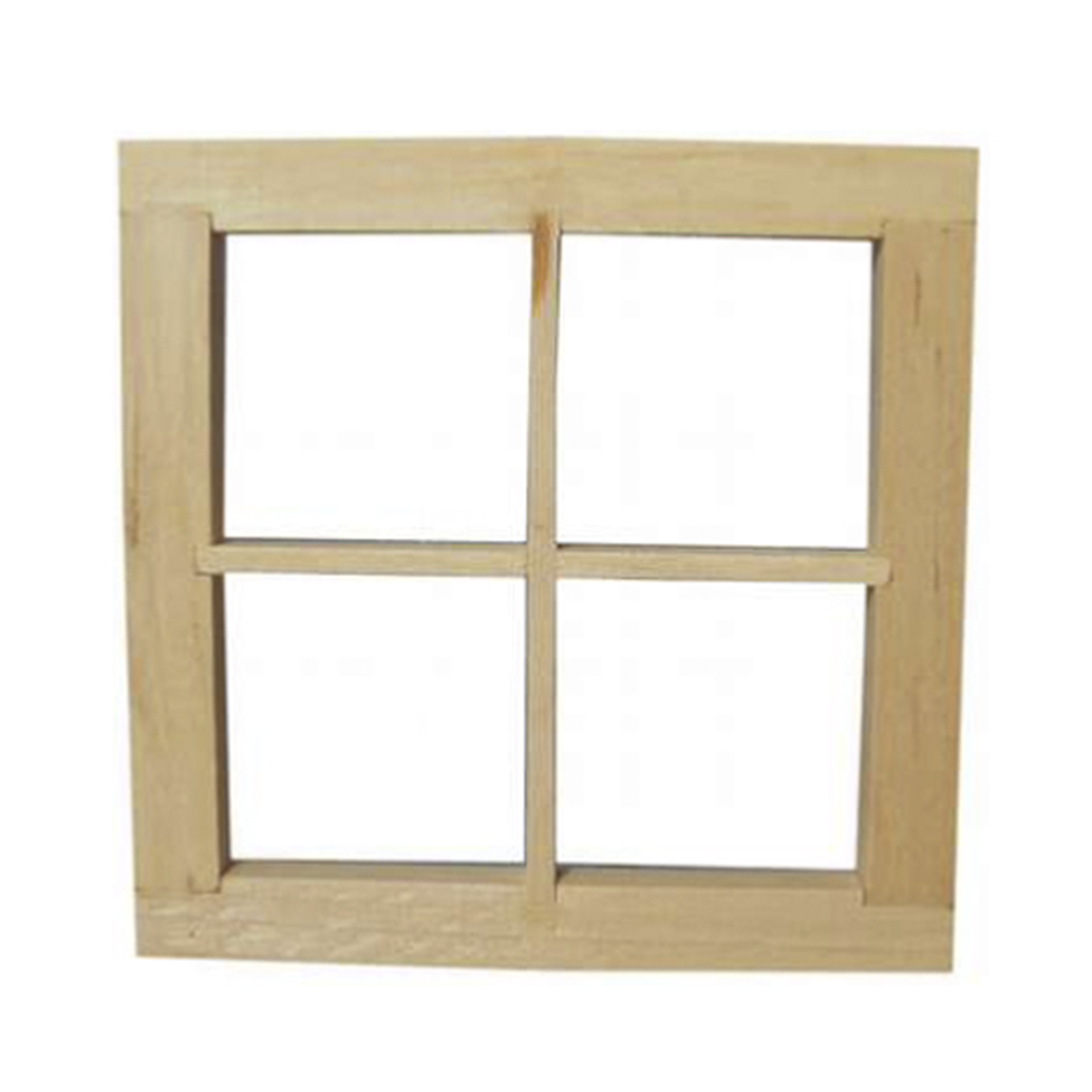 Fenster aus hellem Holz mit Sprossen