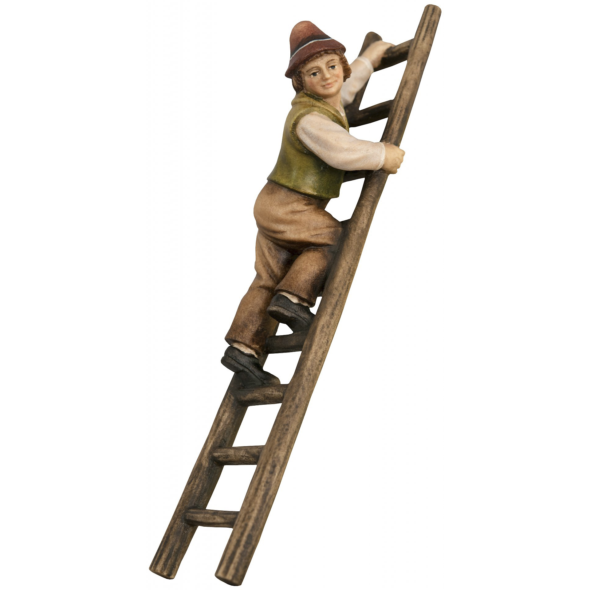 Krippenfigur Hirte auf Leiter Bethlehem Krippe color