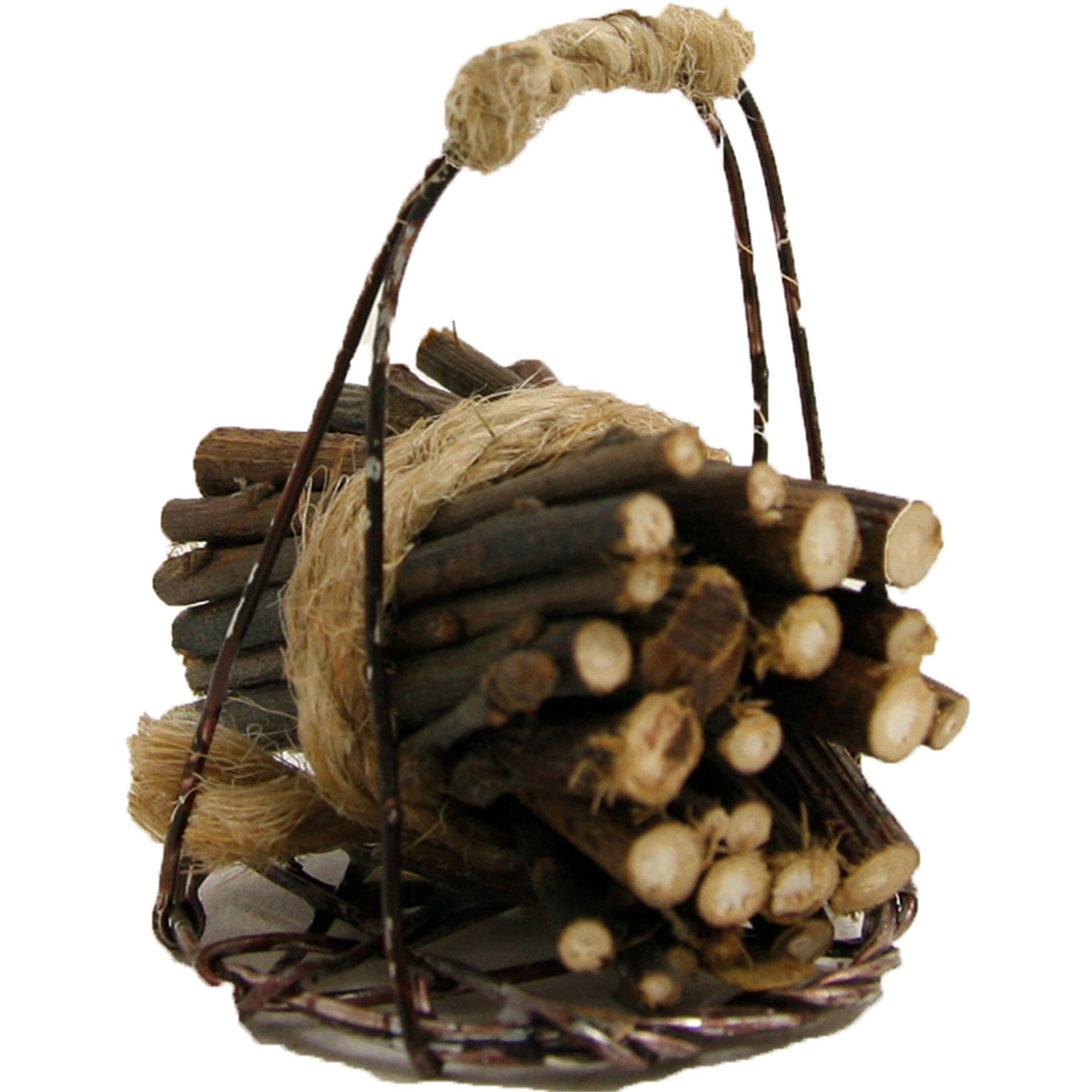 Korb mit Reisig Krippenzubehör