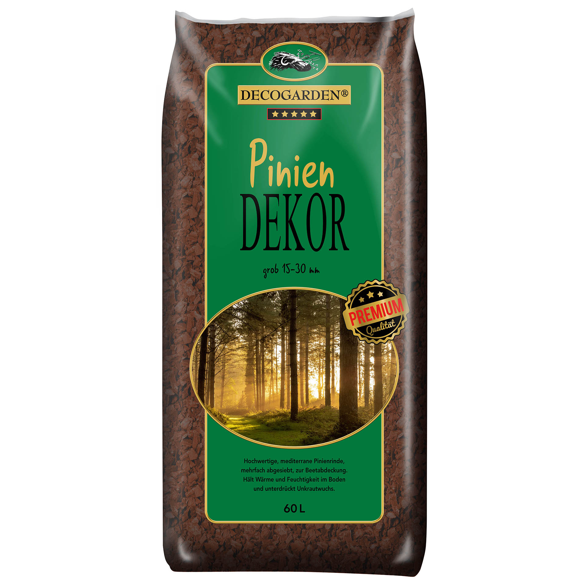 Pinien Dekorrinde Premium grob 15-30mm, 60l