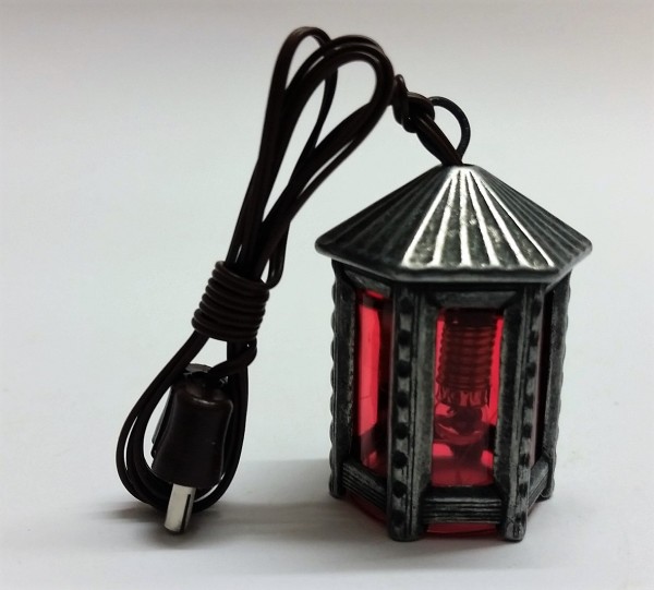 Zinnlaterne 6 eckig, 3,5V, rot