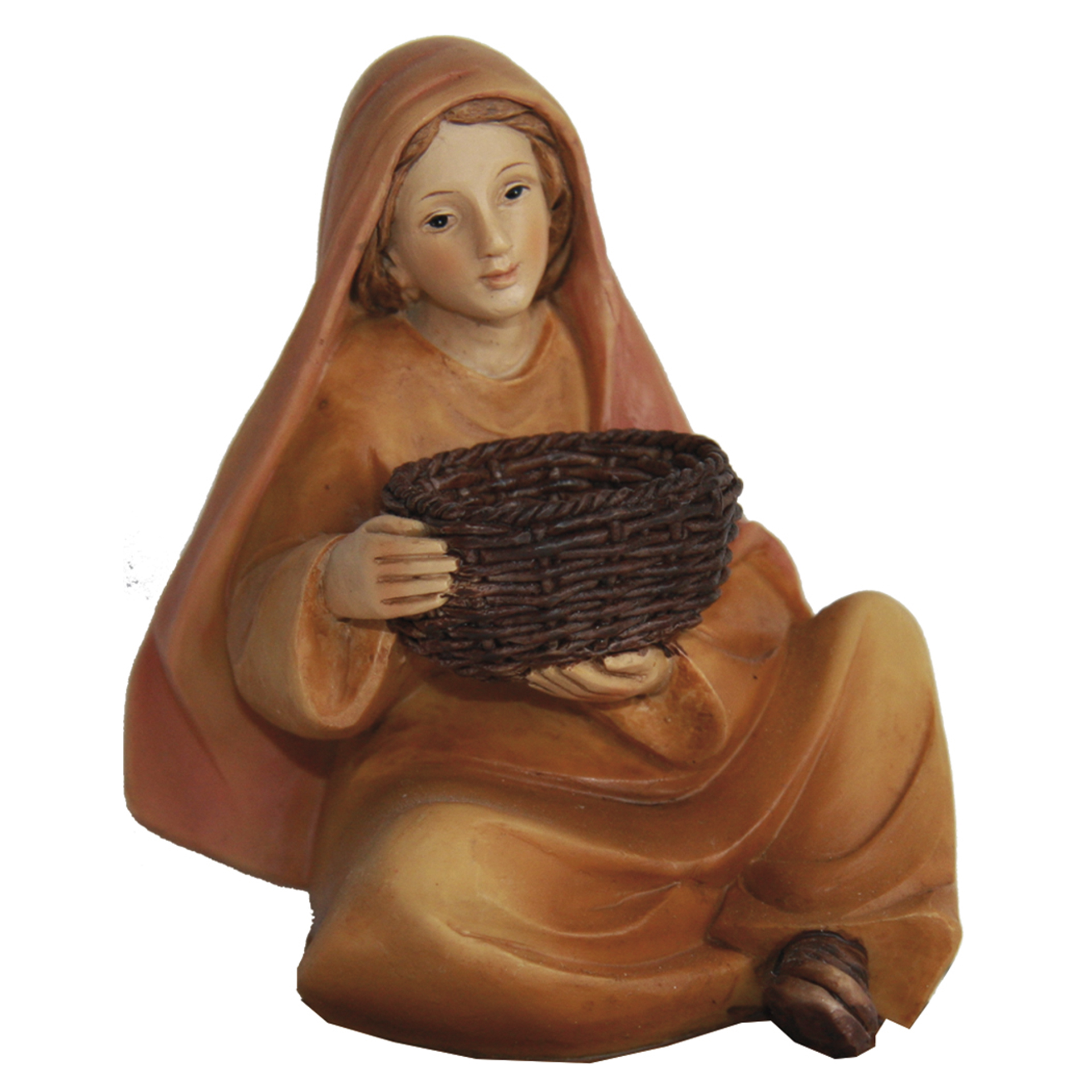 Magd mit Korb sitzend Krippe Zusatzfigur