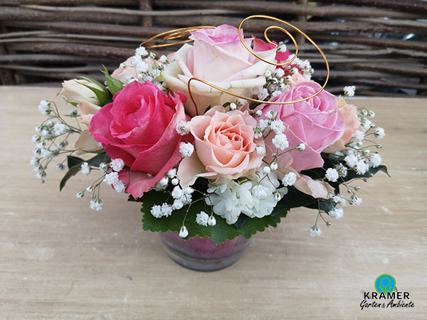 Tischdeko die rosa & pink blüht