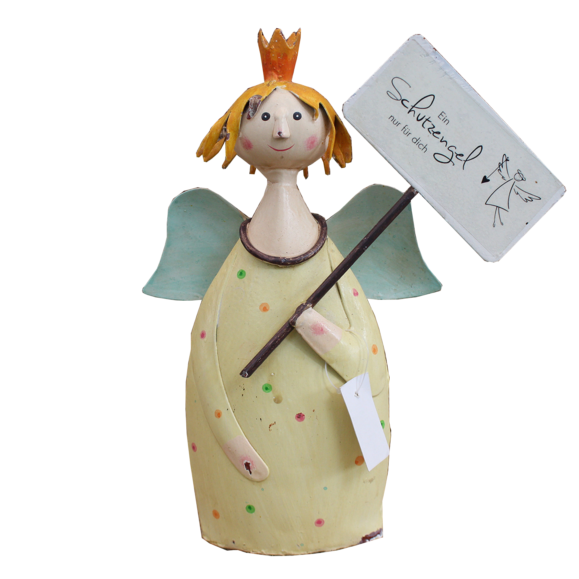 Metallfigur Engel gelb "Schutzengel nur für dich"